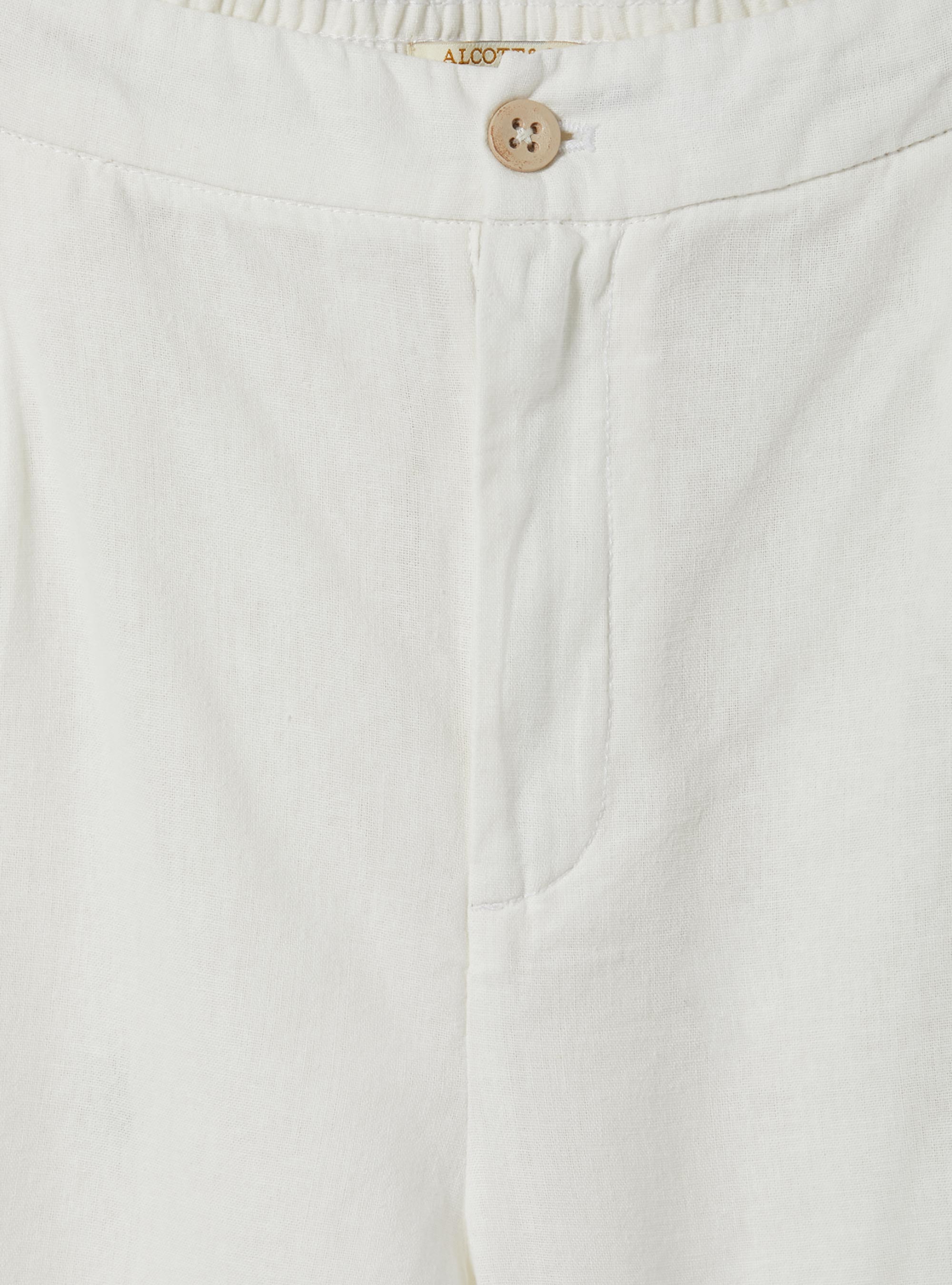 Pantalon en lin m&eacute;lang&eacute; avec pinces, WH2 WHITE