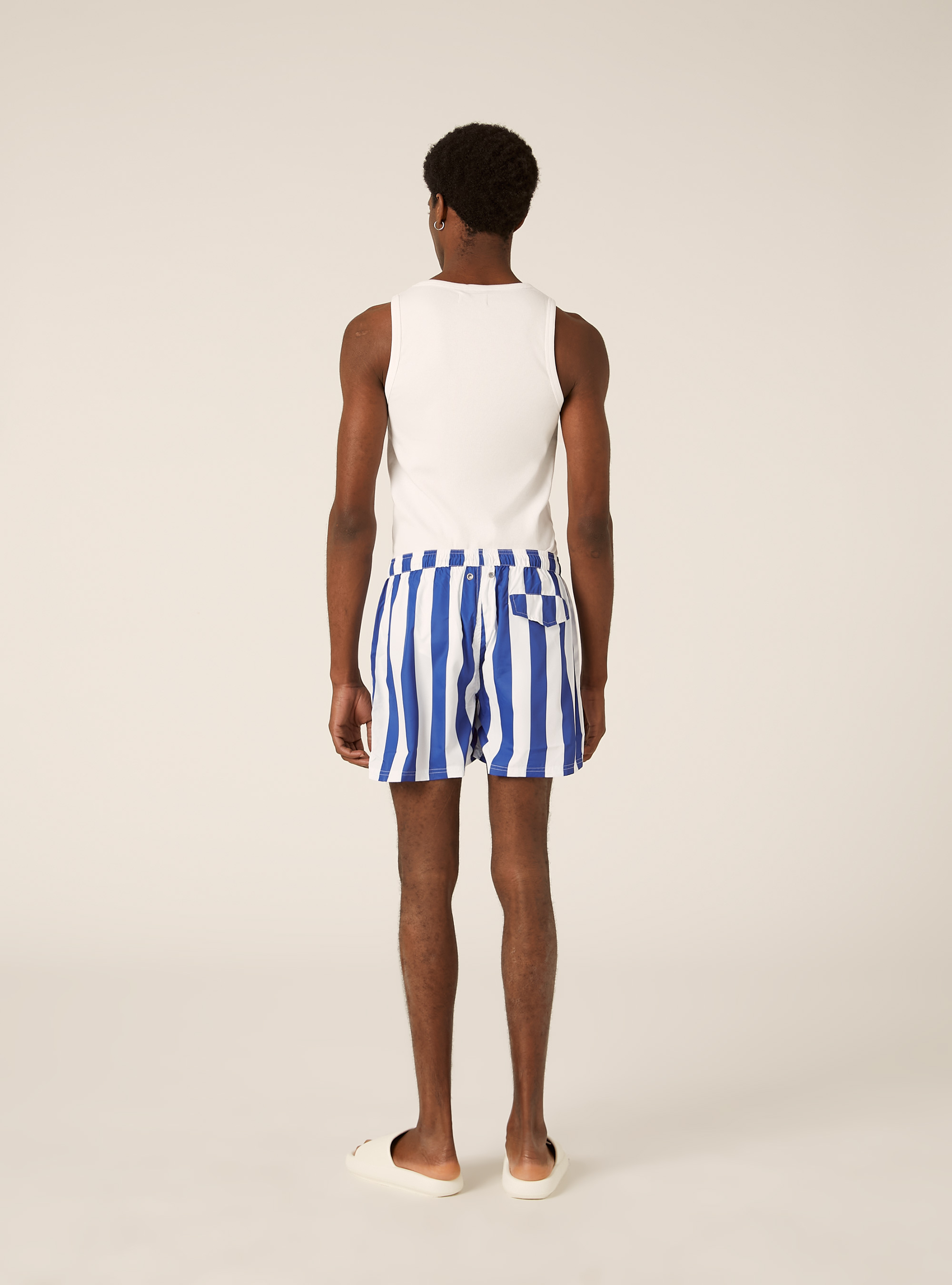 Costume stampa righe ricamo capri je t'aime, NA1 NAVY DARK