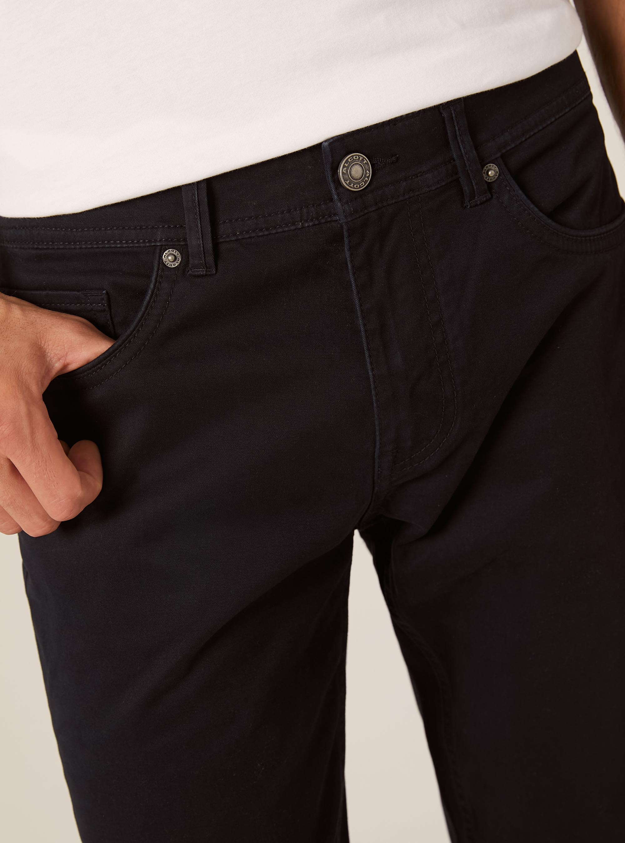 Pantalones pitillo de algodón, NA1 NAVY DARK