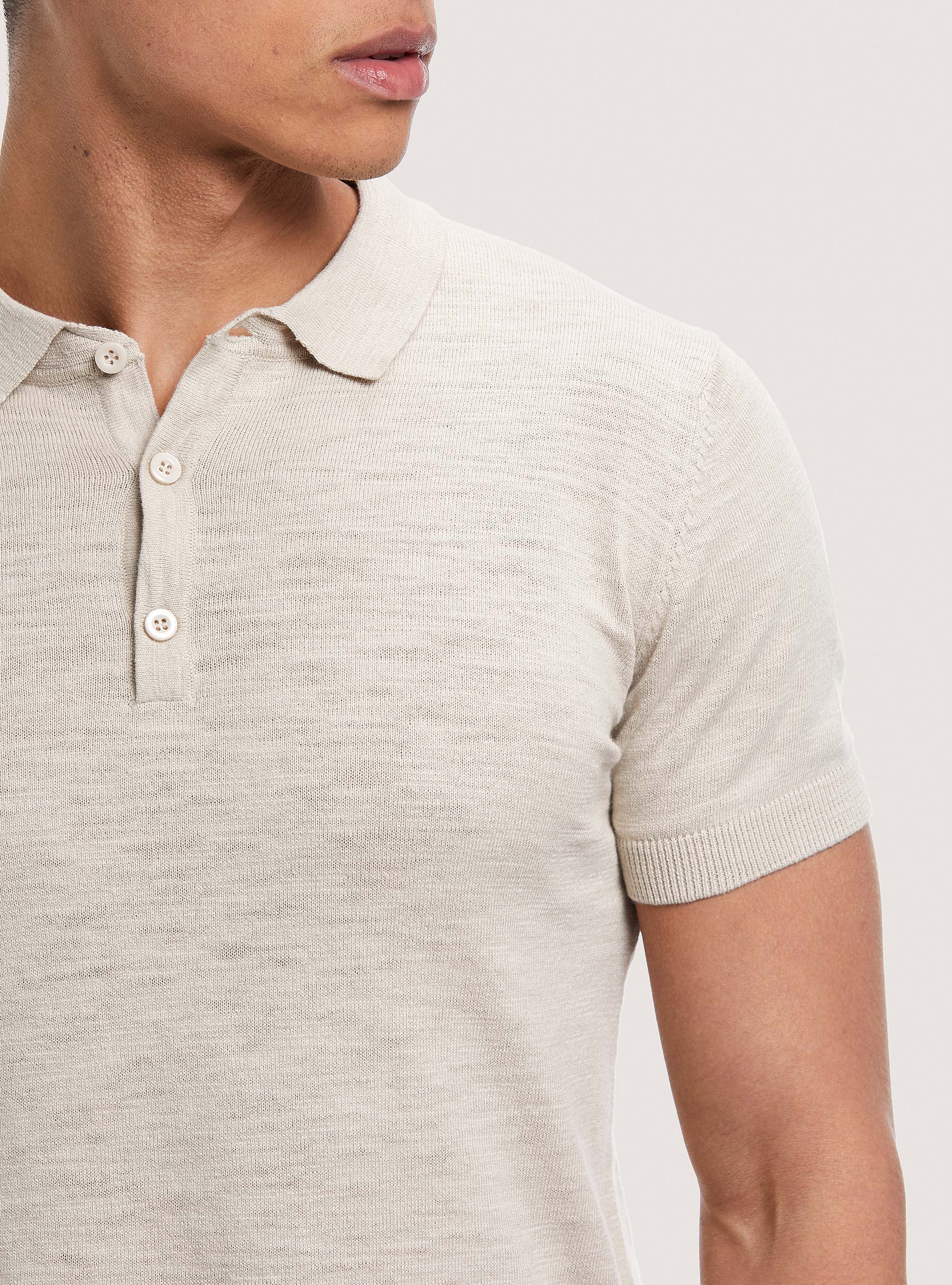 Solid colour polo pullover, C1150 SAND