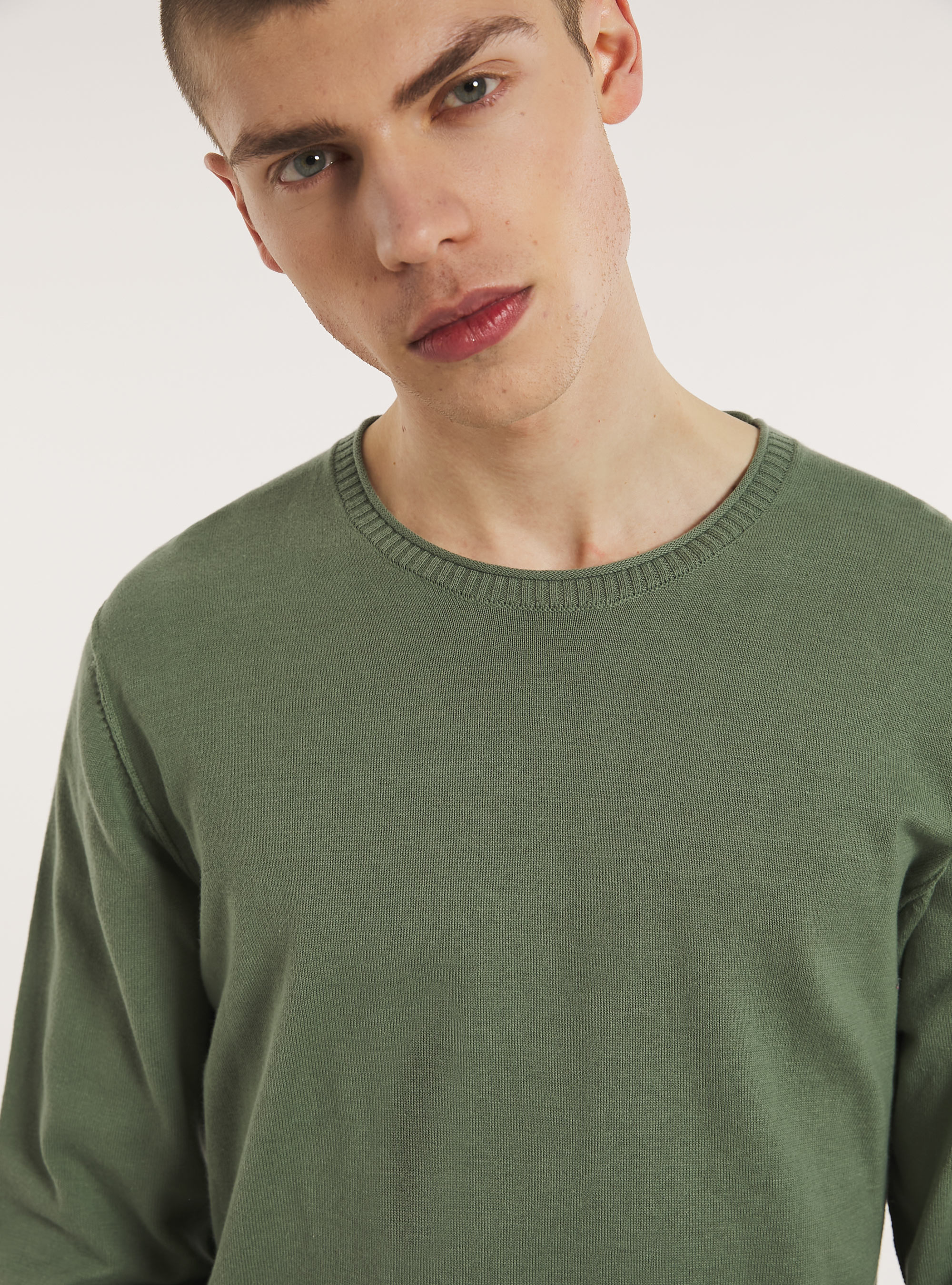 Round-neck cotton pullover, KY3 KAKY LIGHT