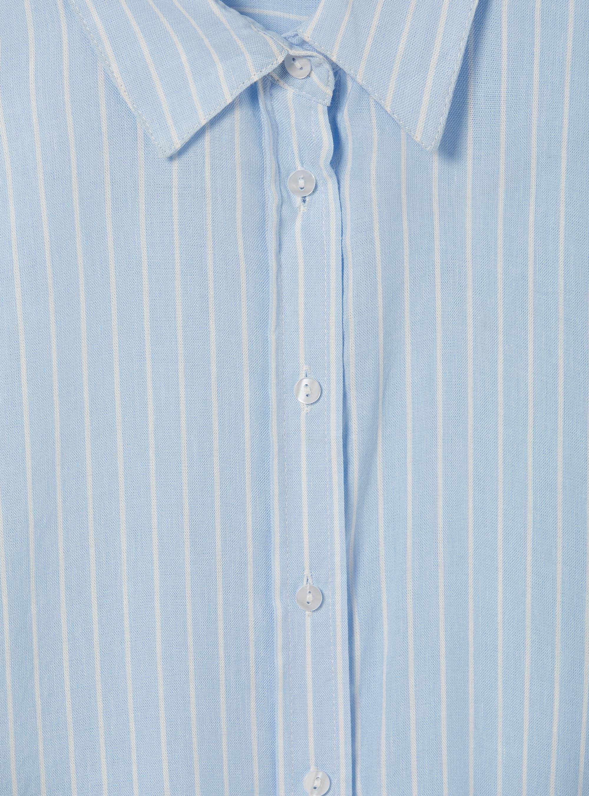 Linen blend striped shirt, AZ3 AZURRE LIGHT