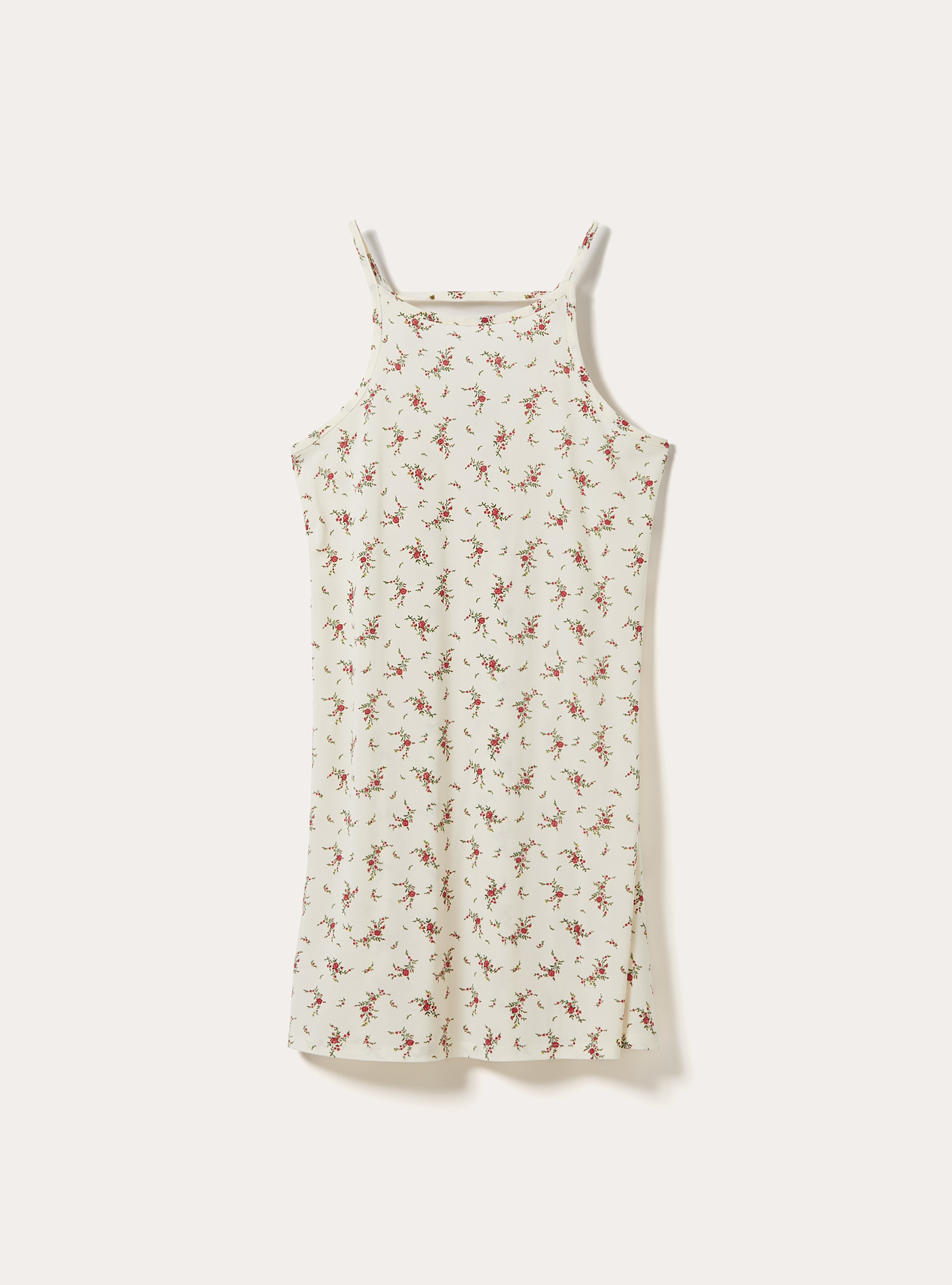 Floral Dress with Thin Straps, CR3 CREAM LIGHT