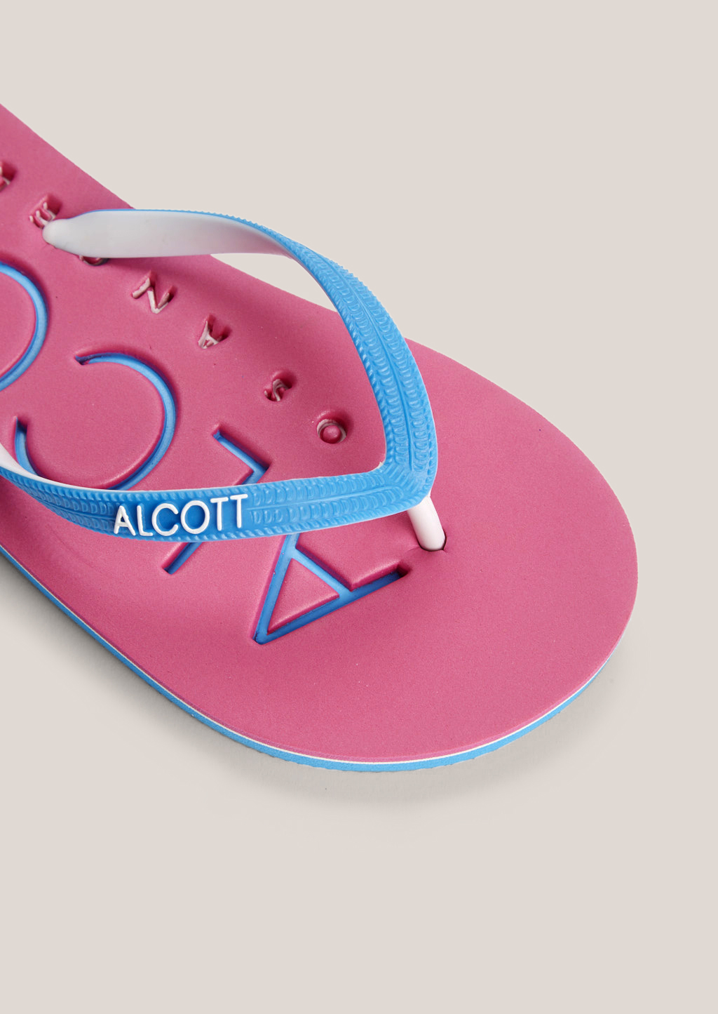Flip flops with logo, C4444 FUXIA