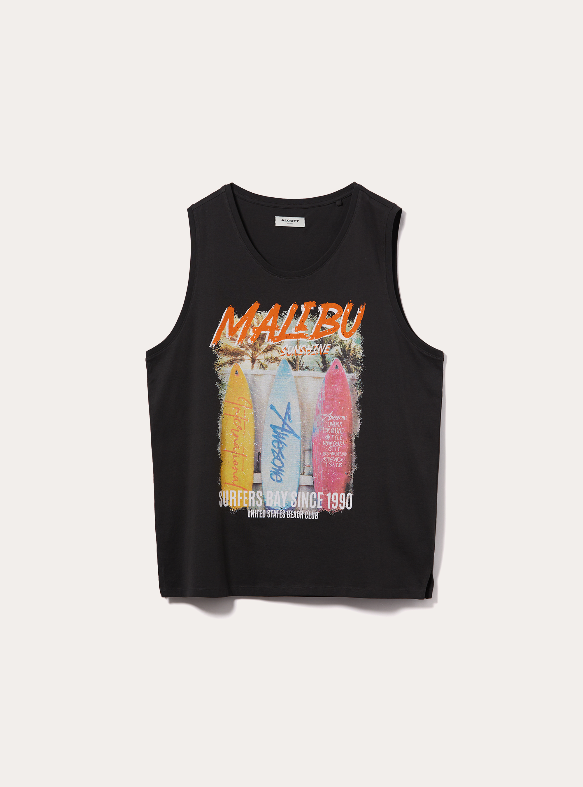 Canotta con grafiche summer, BK3 BLACK CHARCOAL