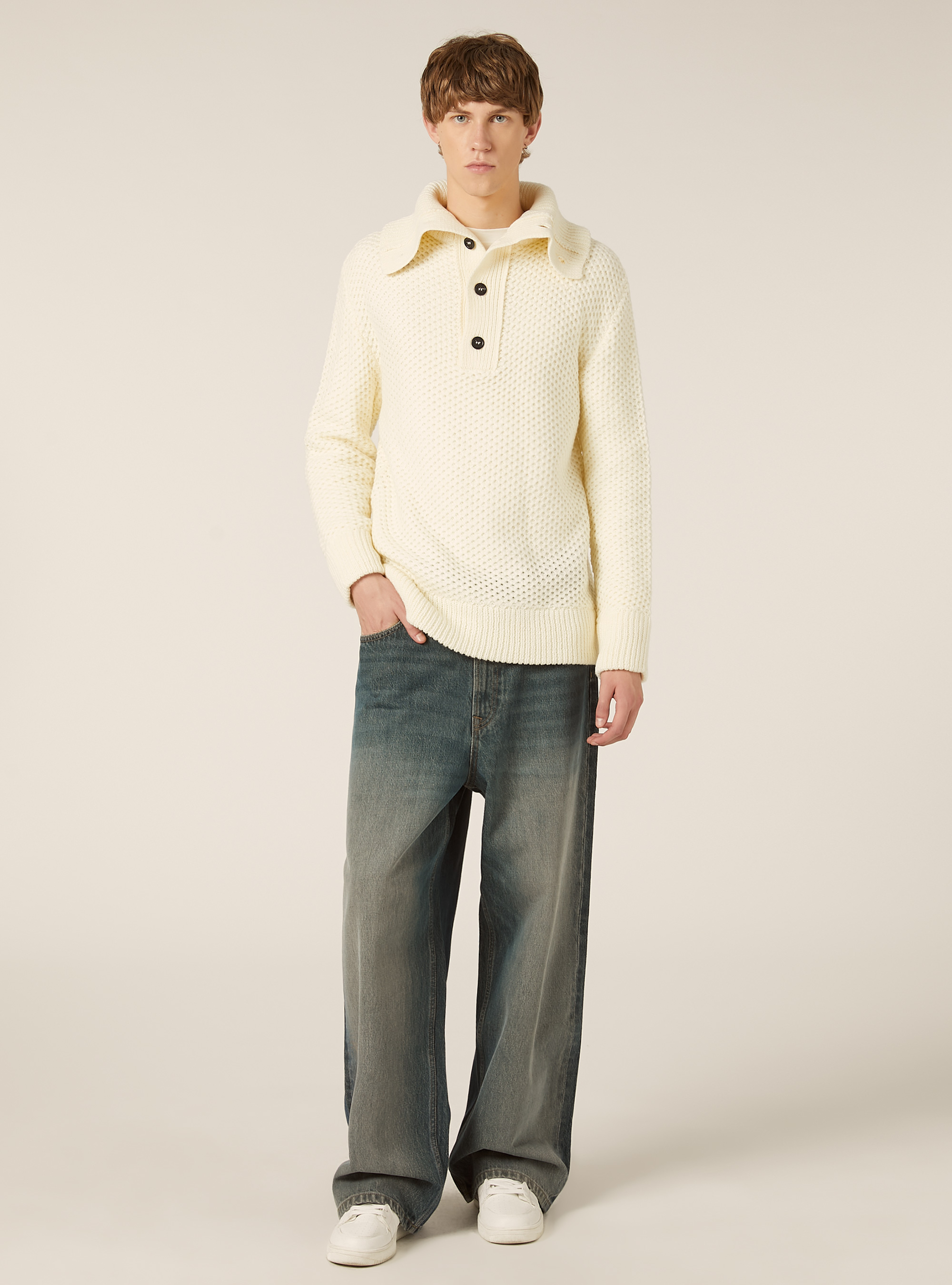 Pullover mit Polokragen, WH2 WHITE