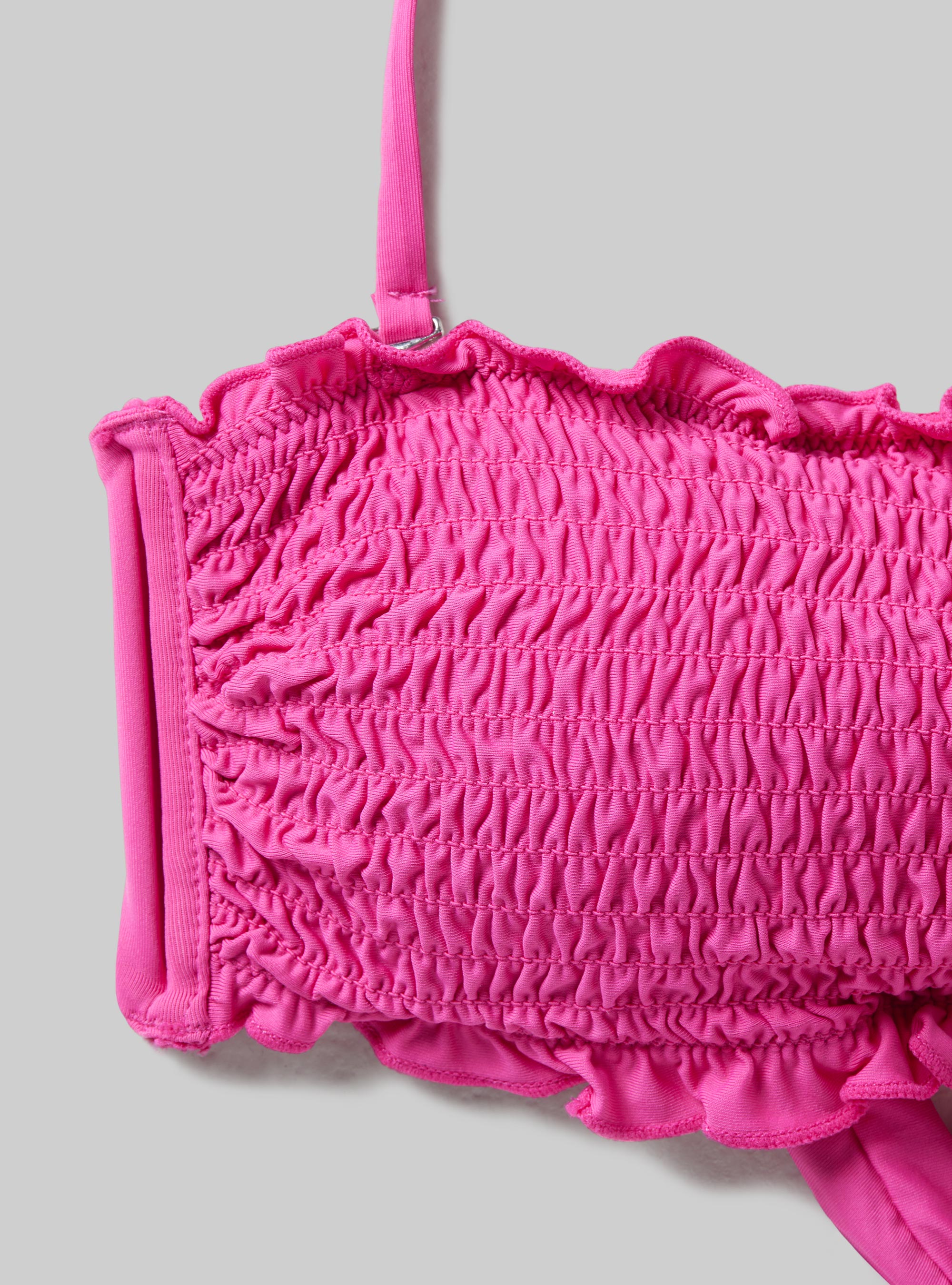 Textured bandeau bikini top, FX2 FUXIA MEDIUM