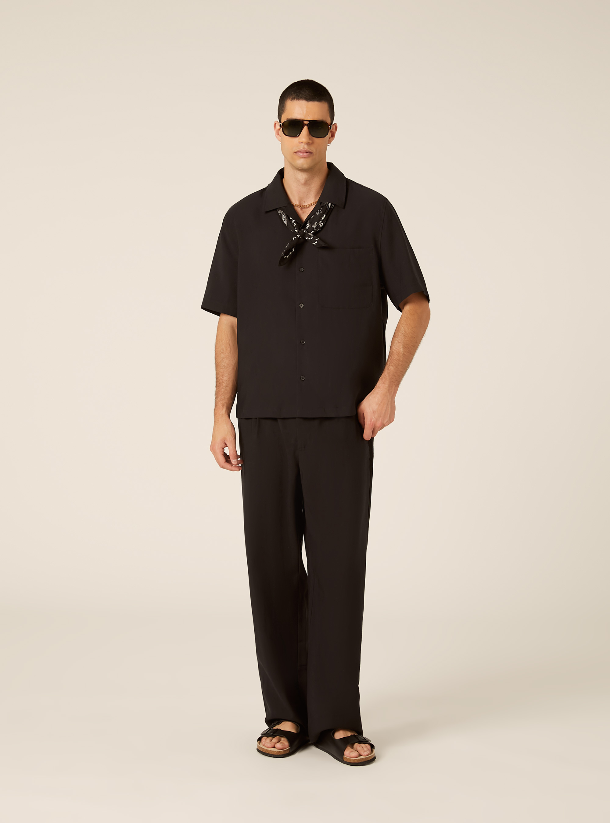 Pantalon Ample et Fluide, BK1 BLACK