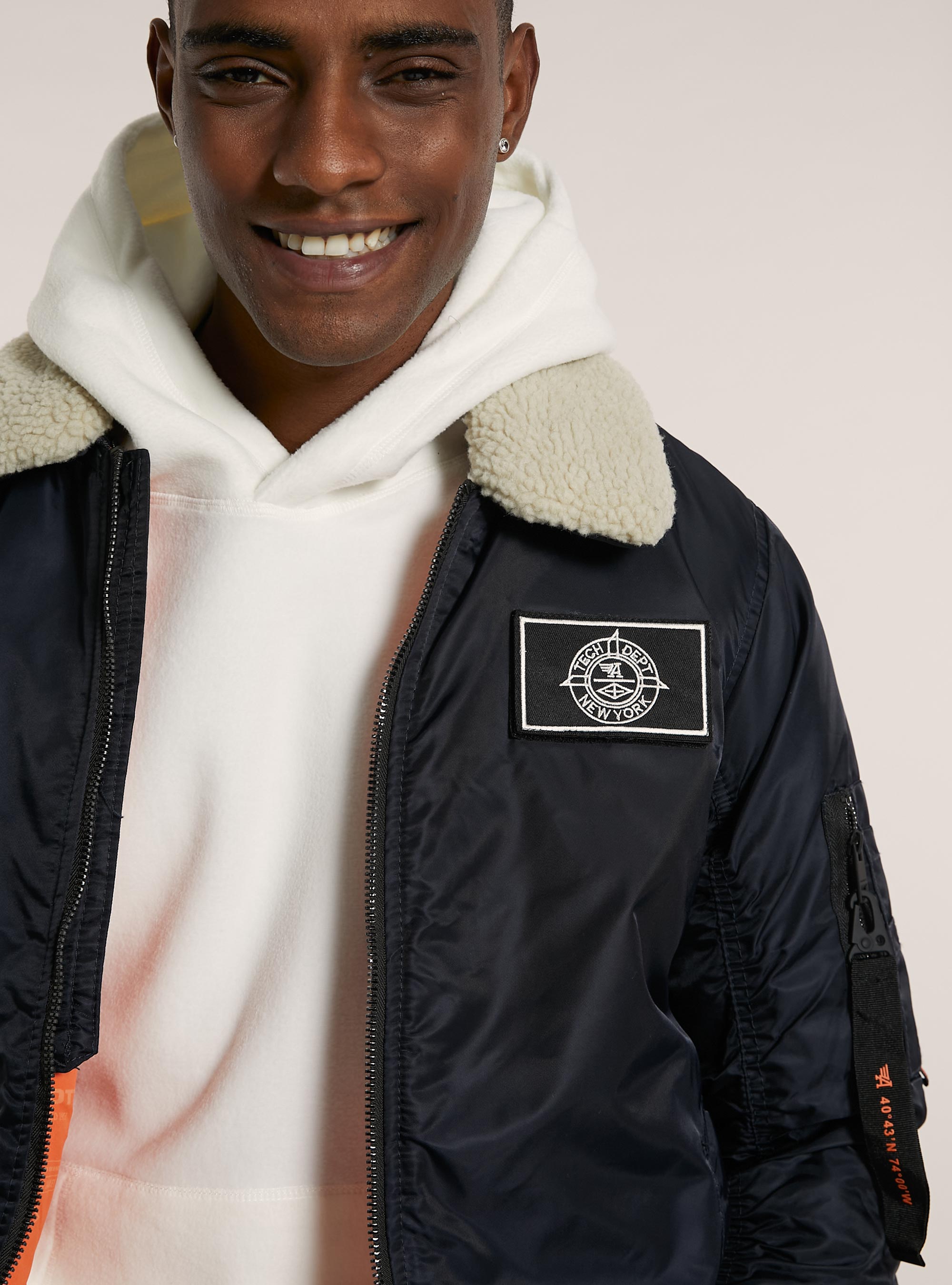 Bomber jacket with recycled padding, NA1 NAVY DARK