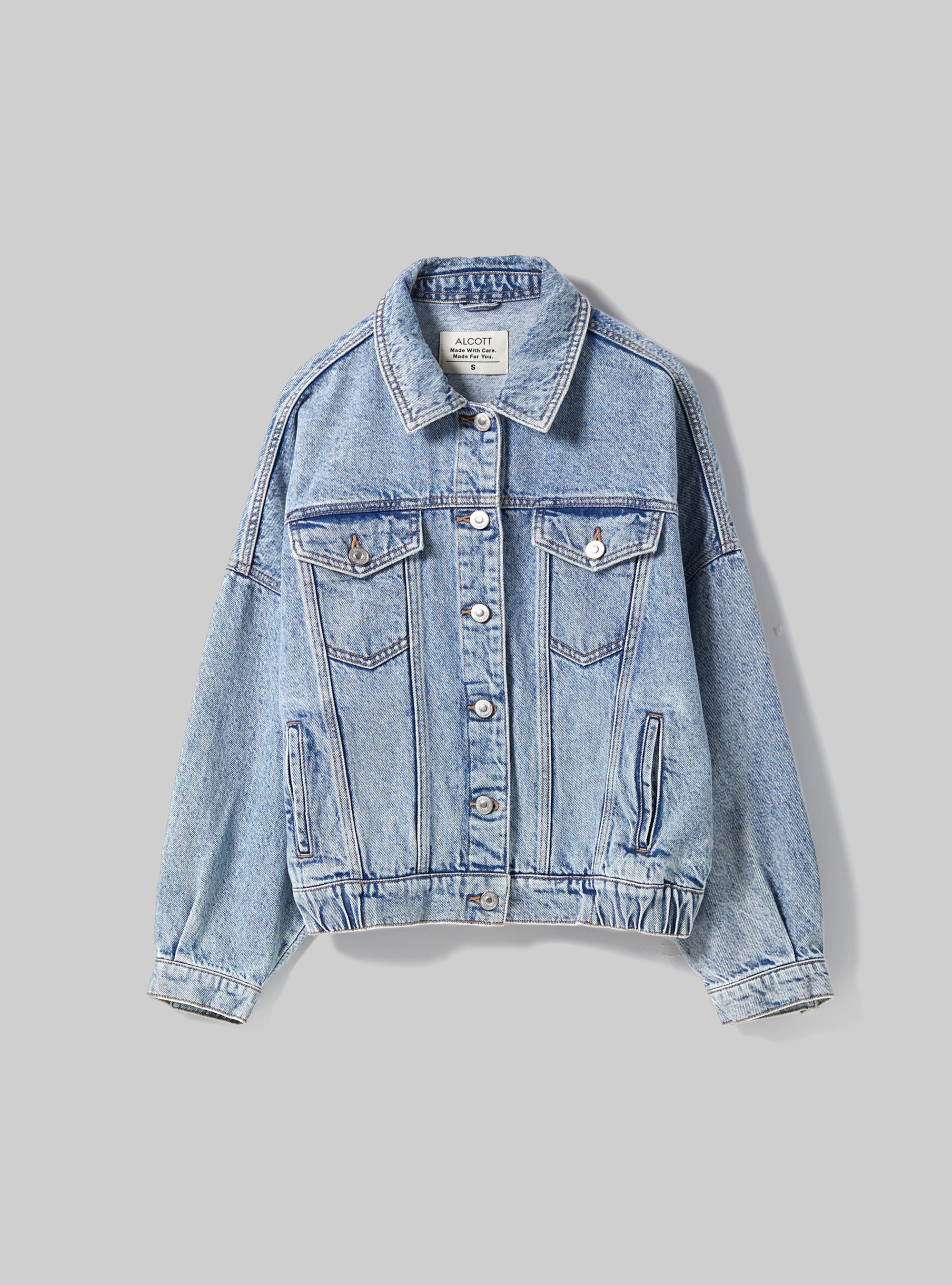 Veste en jean avec taille &eacute;lastique, D006 AZURE