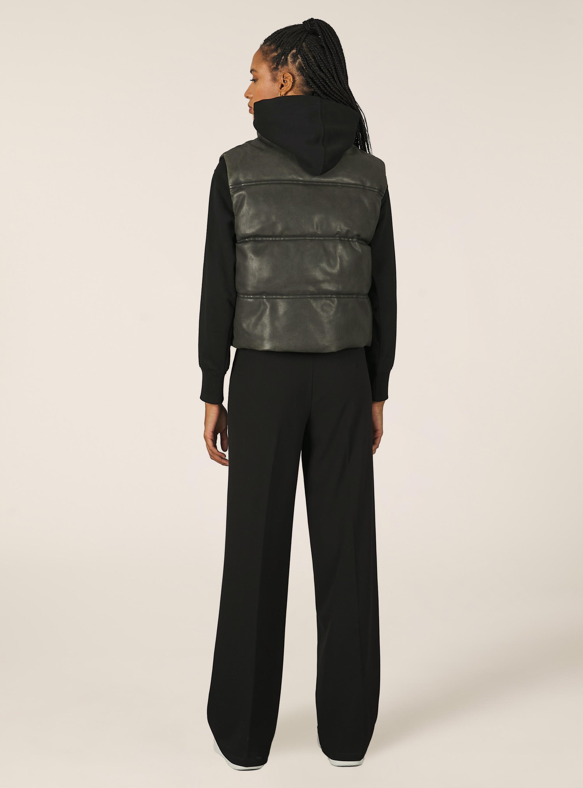 Leather-effect sleeveless jacket with recycled padding, BR2 BROWN MEDIUM