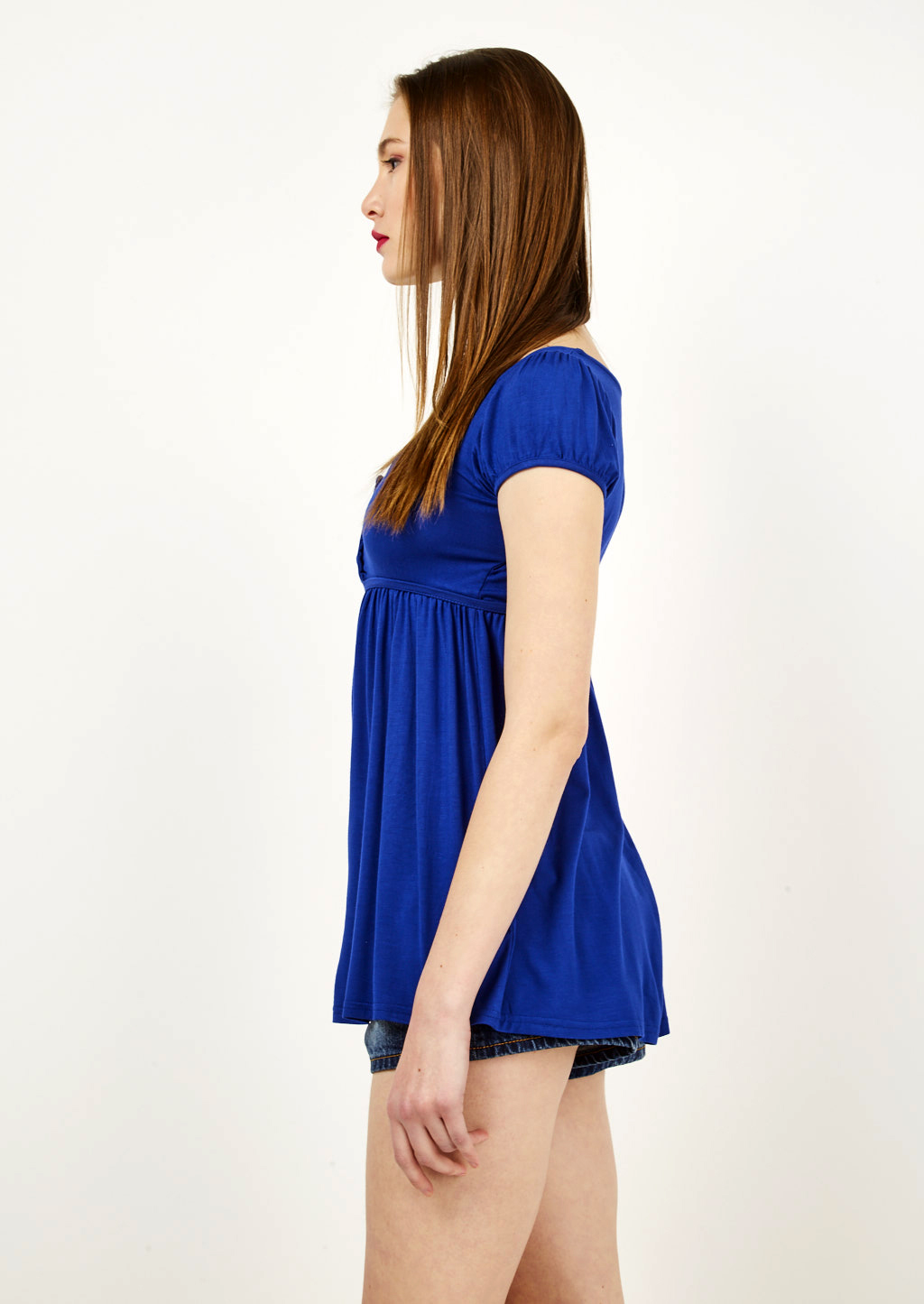 Vestito corto in vestibilità morbida con coulisse, C205 ROYALE