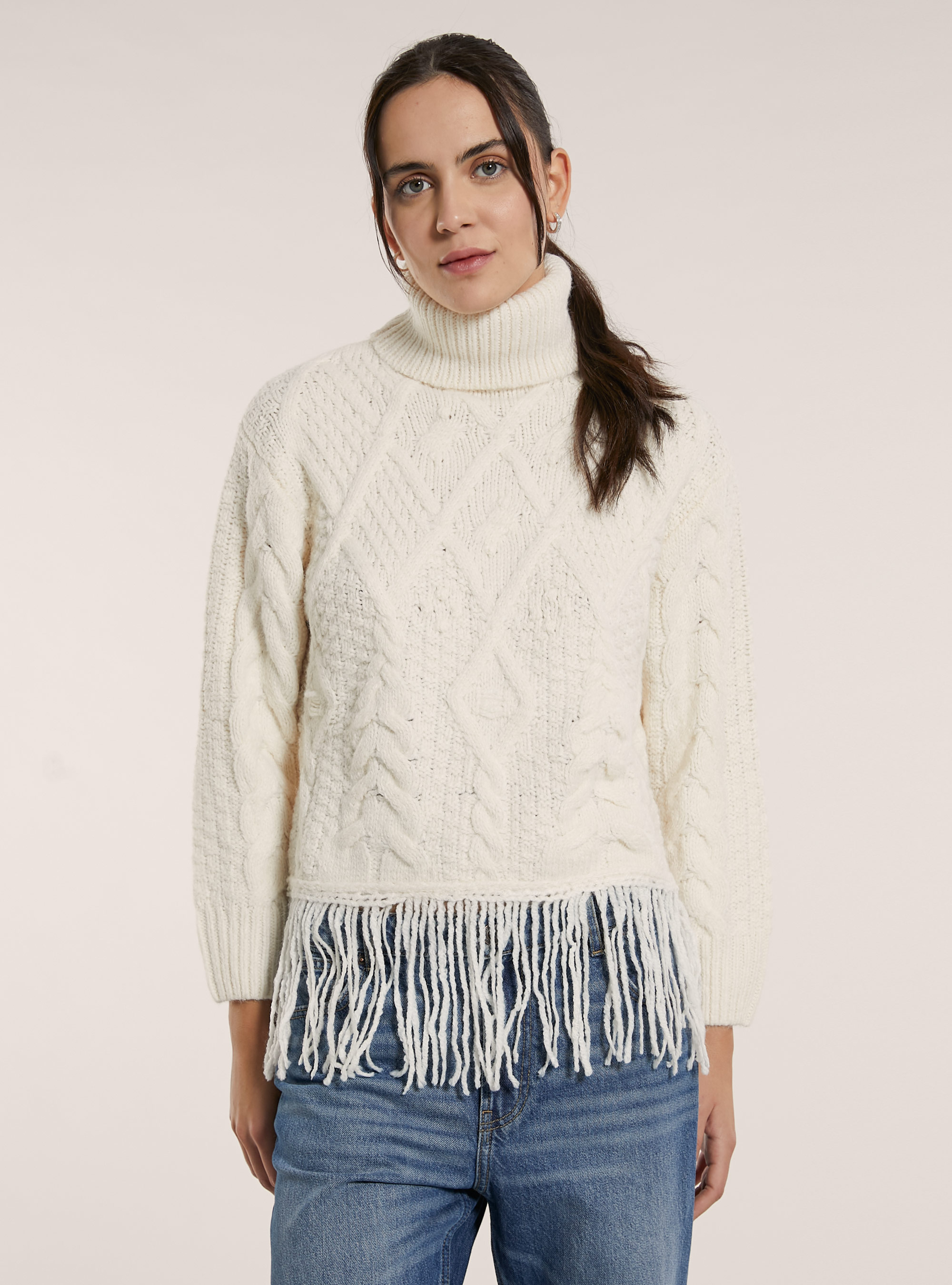 Pullover frange al fondo, WH2 WHITE