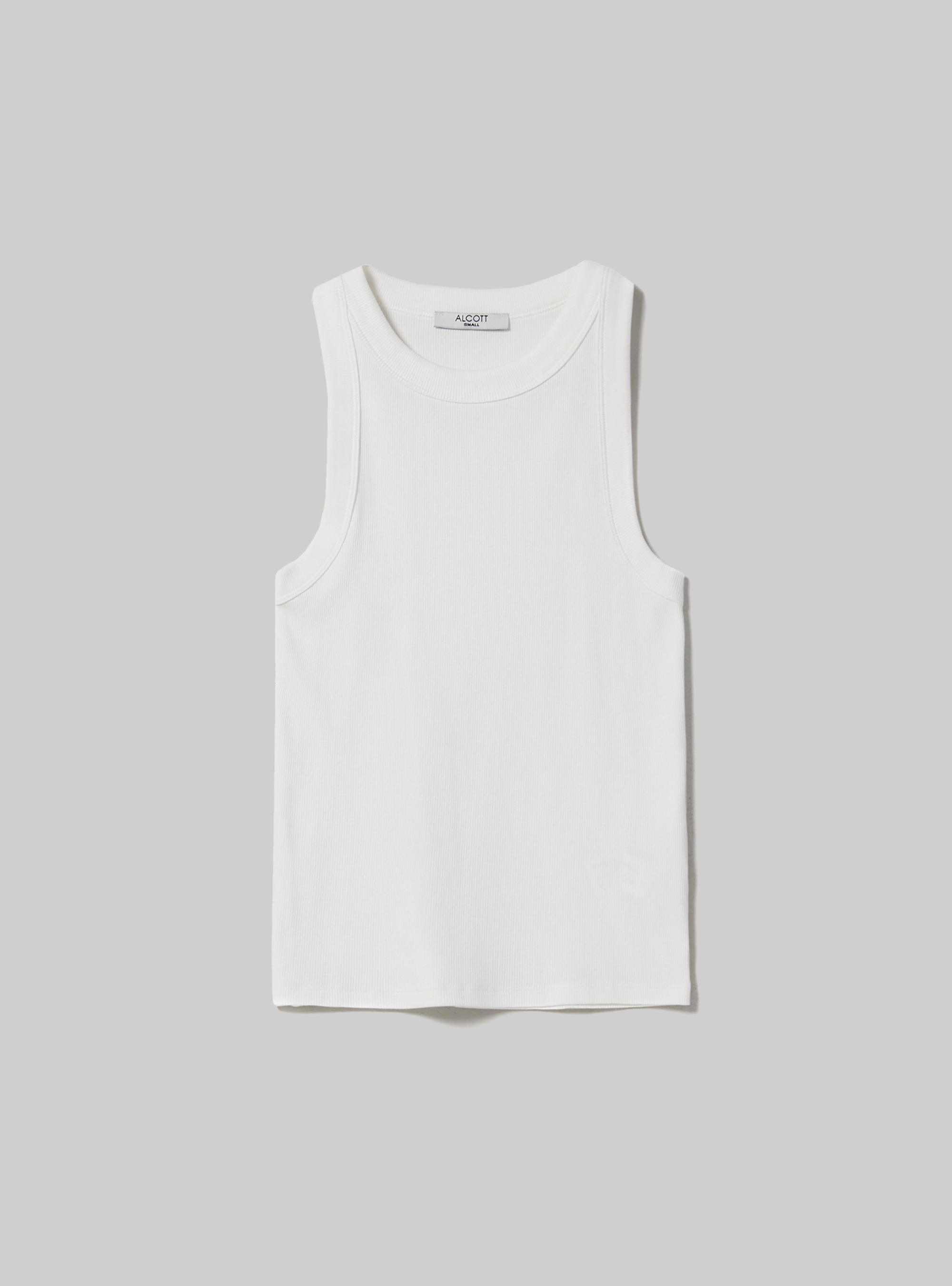 Ribbed cotton tank top, WH2 WHITE
