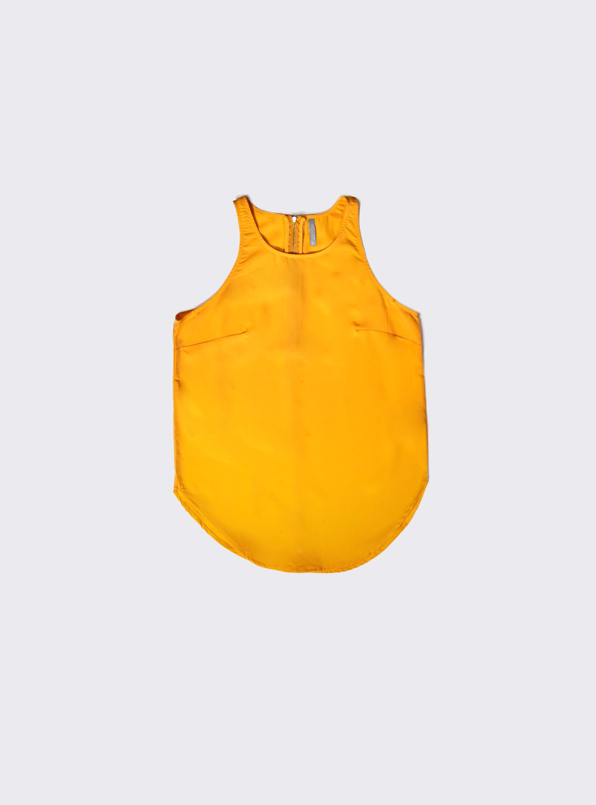 Basic tank top with back zip fastening, C7713 YELLOW