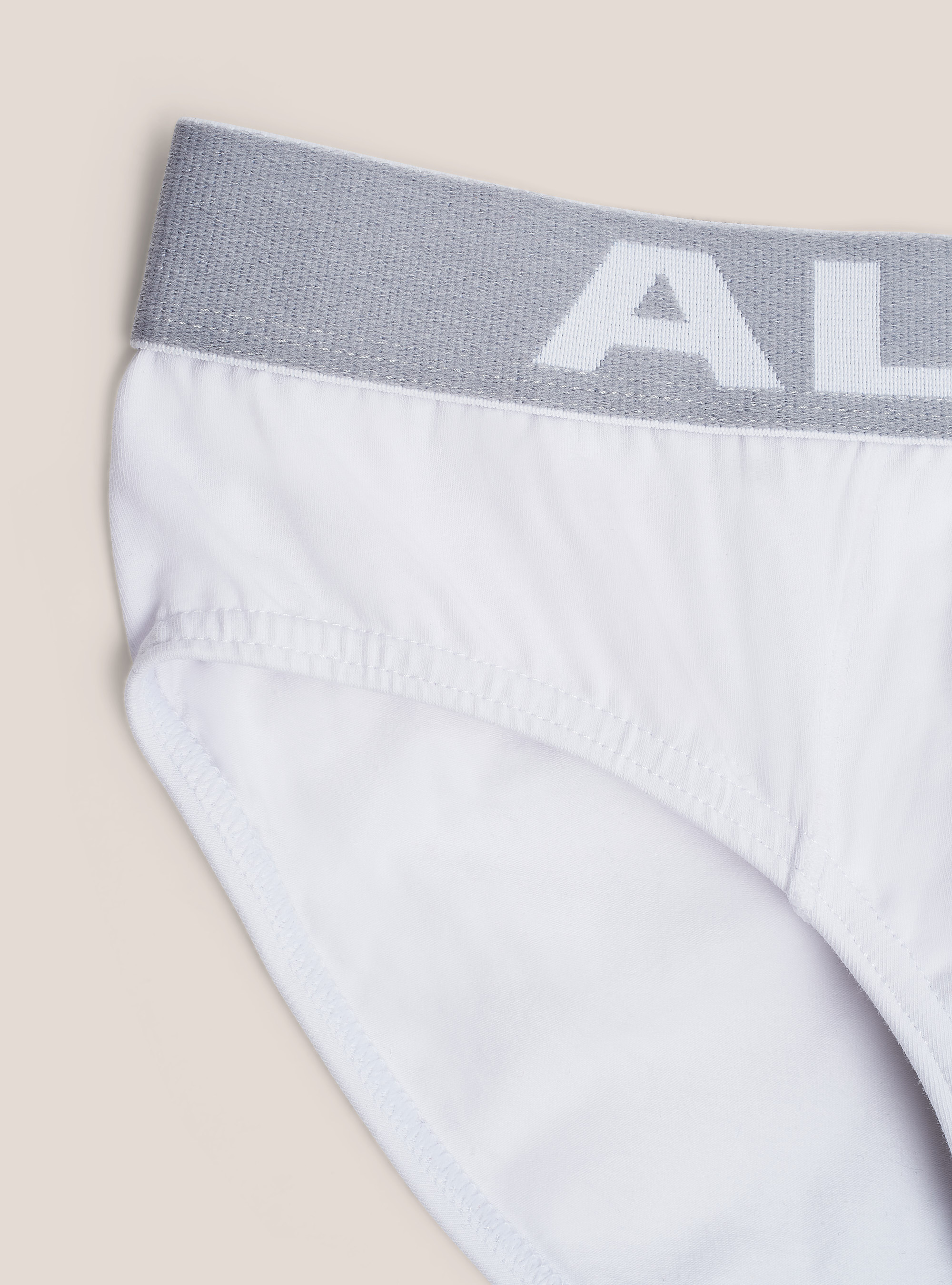 Elastic cotton slip with logo, WHITE