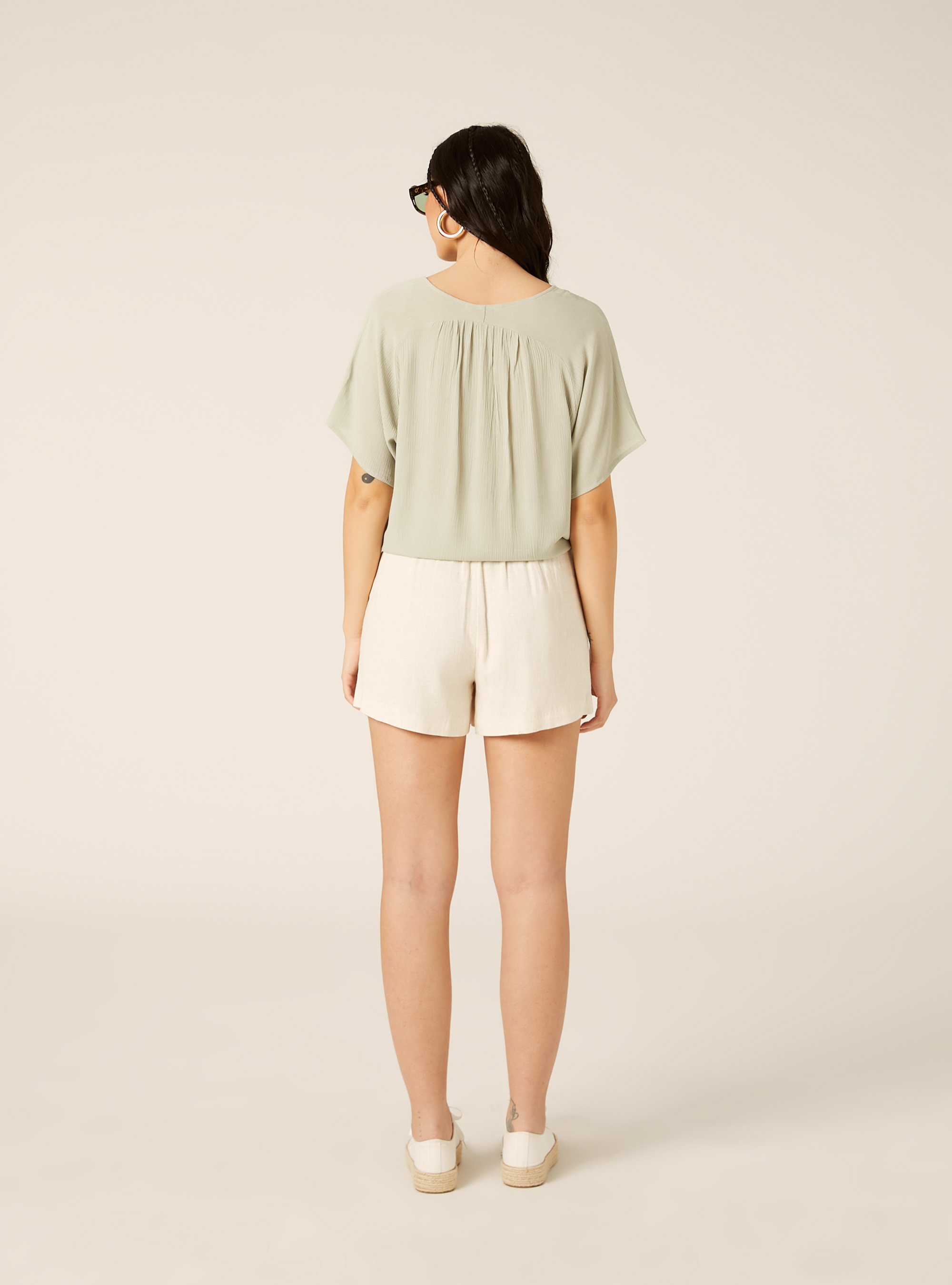 Camicia con nodo in crepe, KY3 KAKY LIGHT