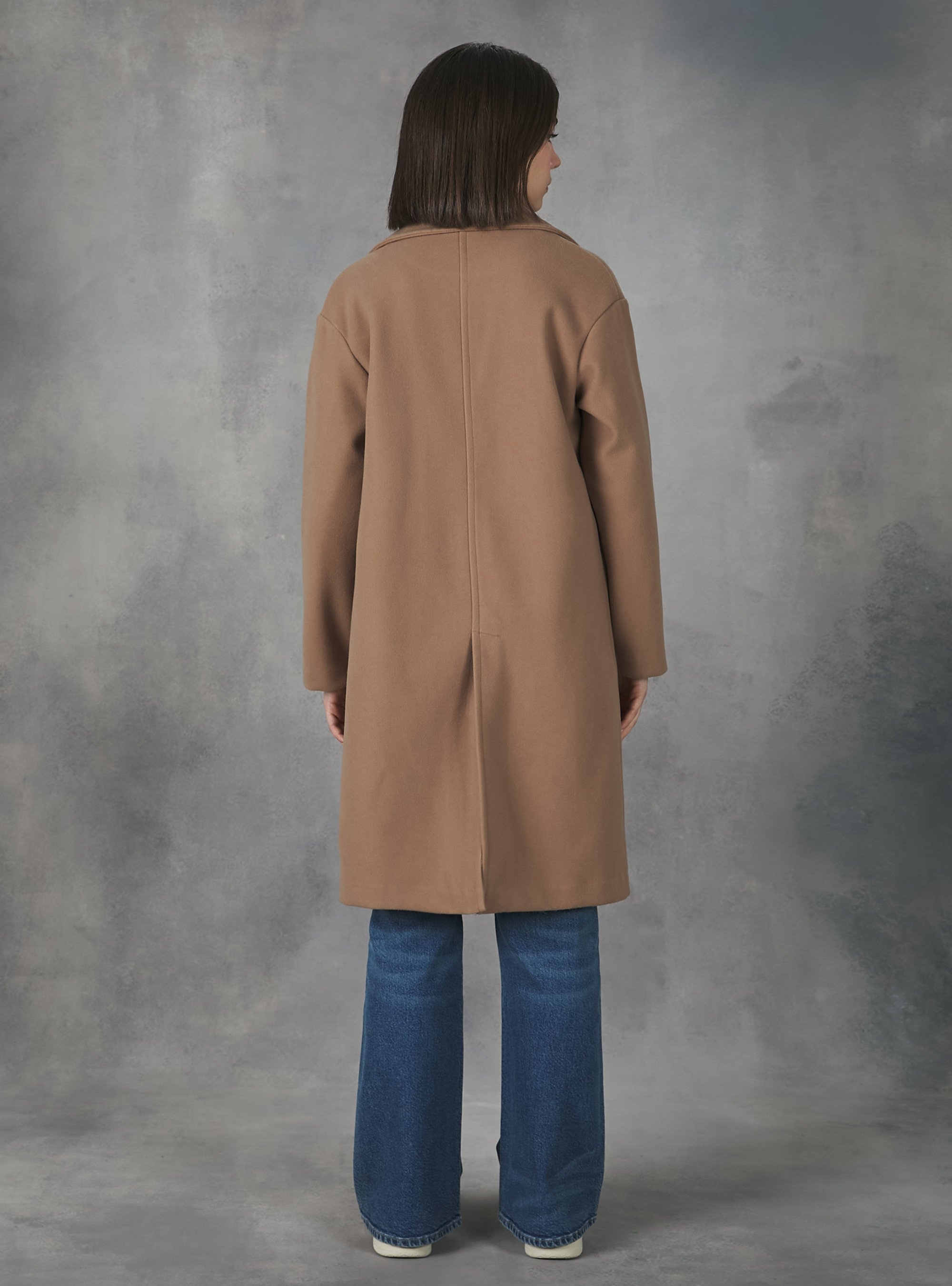 Plain-coloured gauze knit coat, TB2 TOBACCO MEDIUM