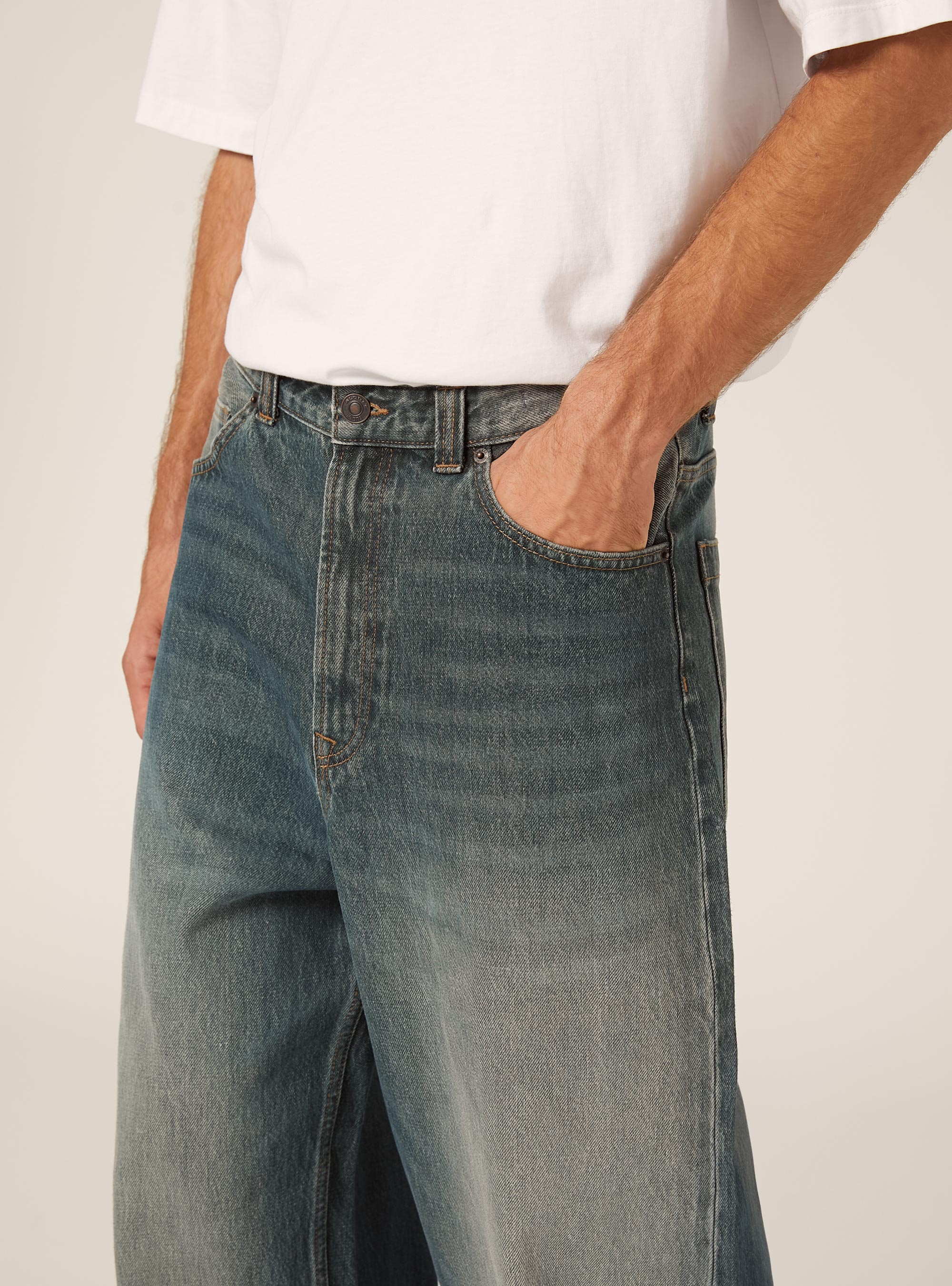 Super baggy fit jeans, D100 BLUE DARK OVERDYE