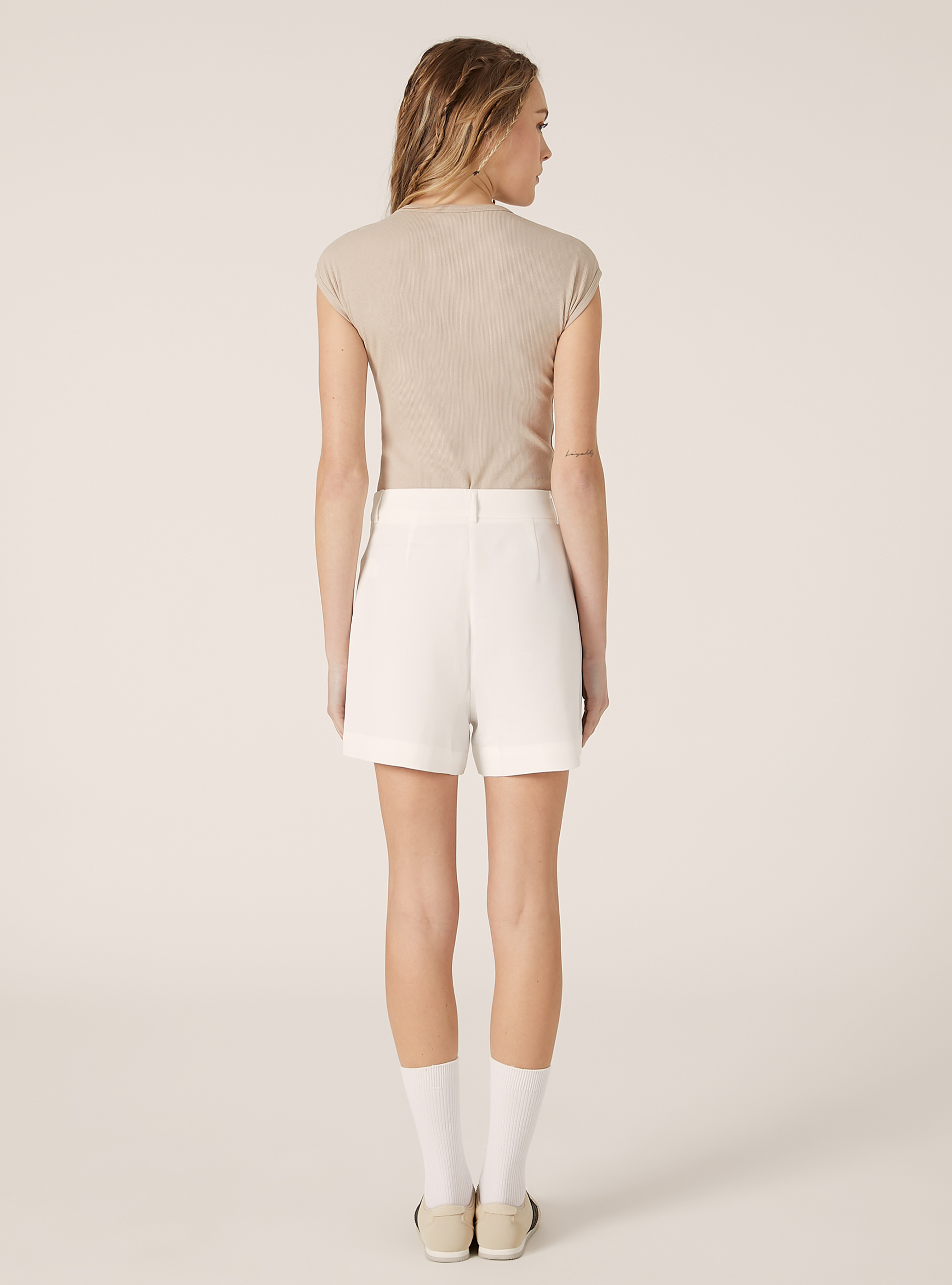 Ribbed bodysuit in stretch cotton, BG2 BEIGE MEDIUM