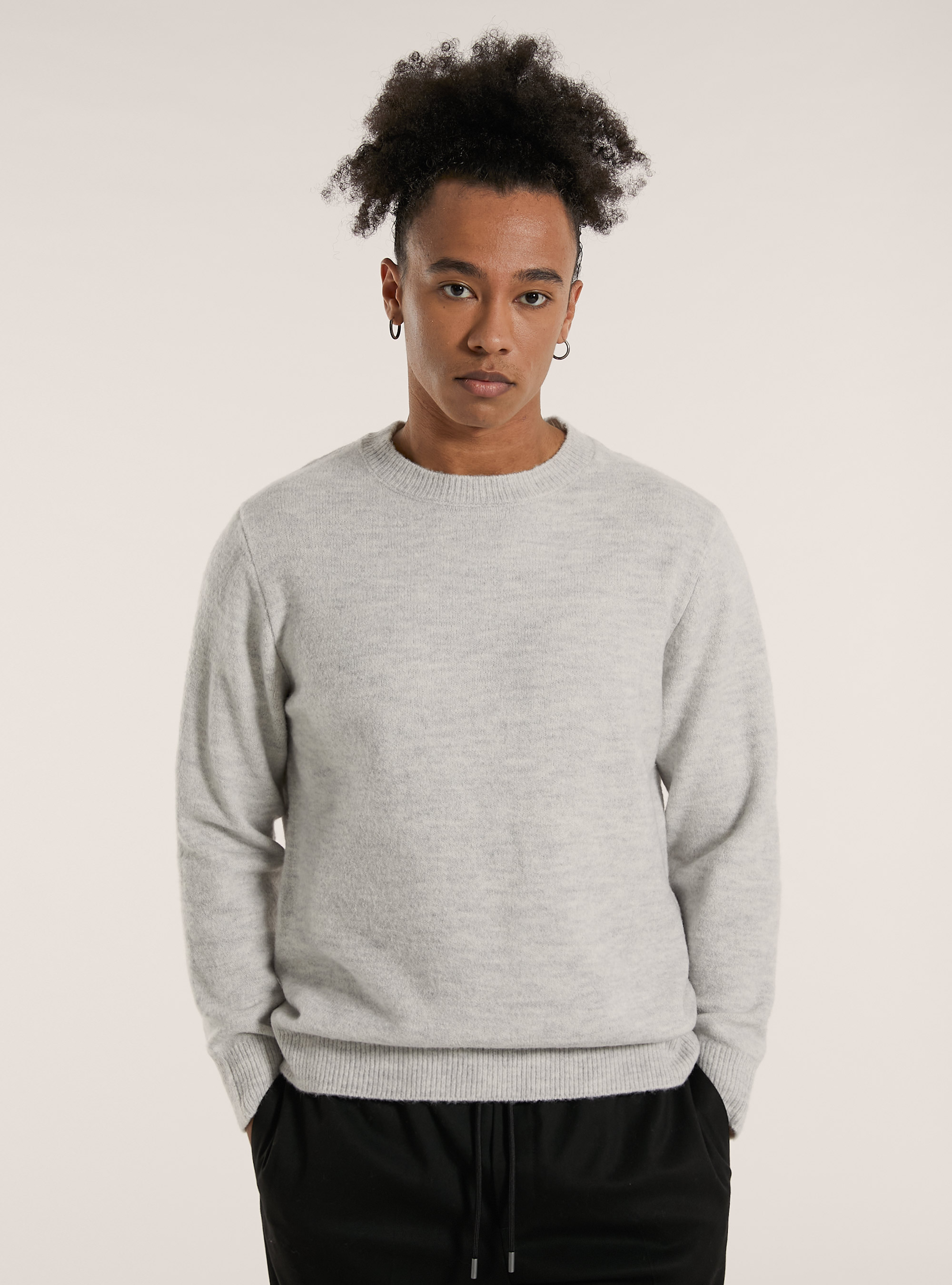 Pullover girocollo, MGY3 GREY MEL LIGHT