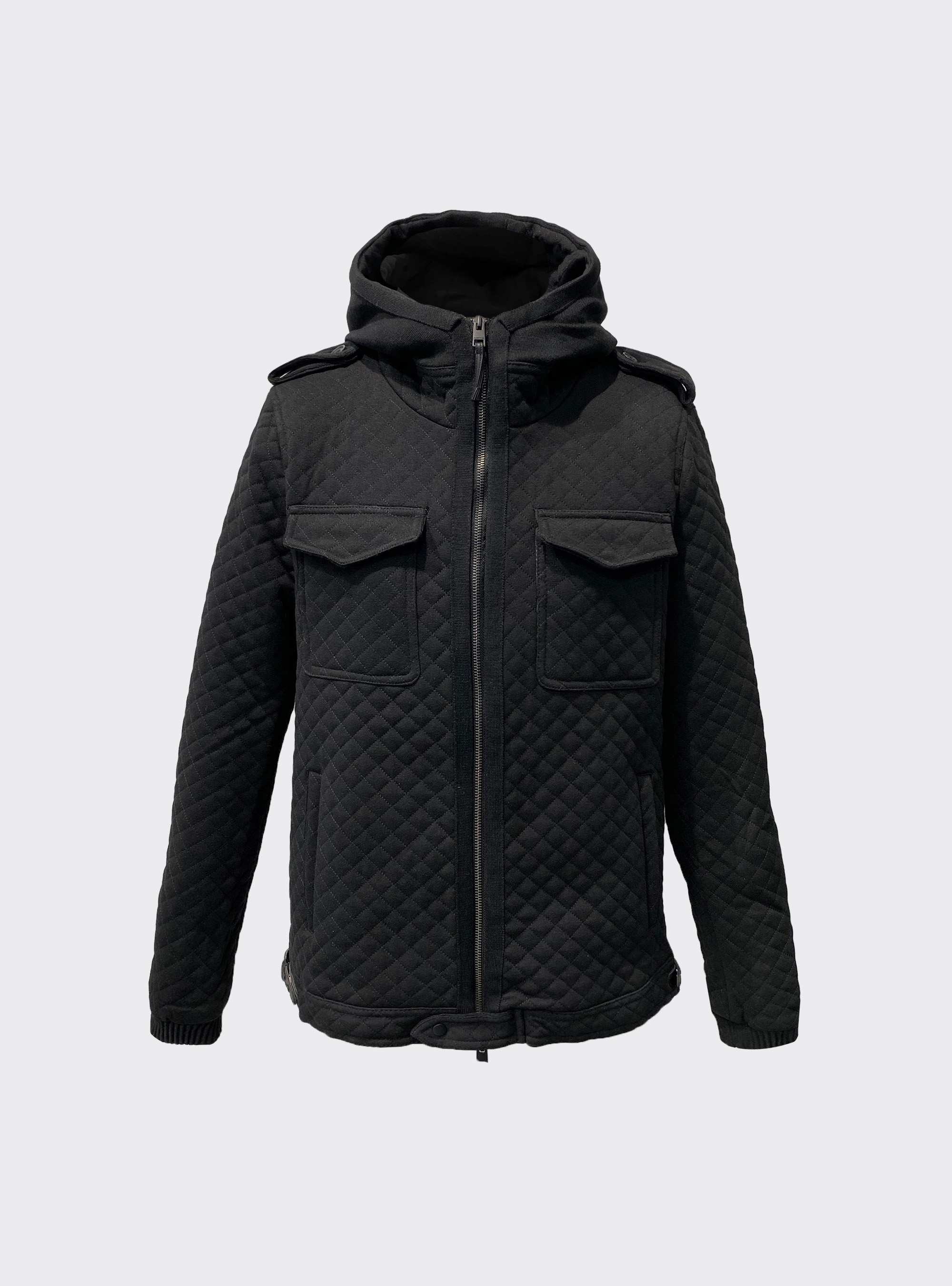 Giubbotto con cappuccio punto Milano, BLACK