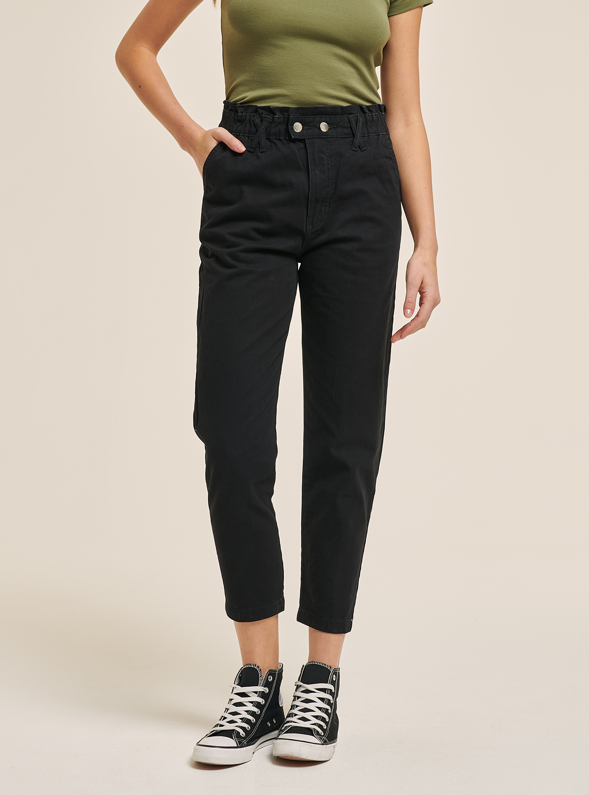 Pantalone A Sigaretta In Gabardina Stretch In Beige - Foto 11