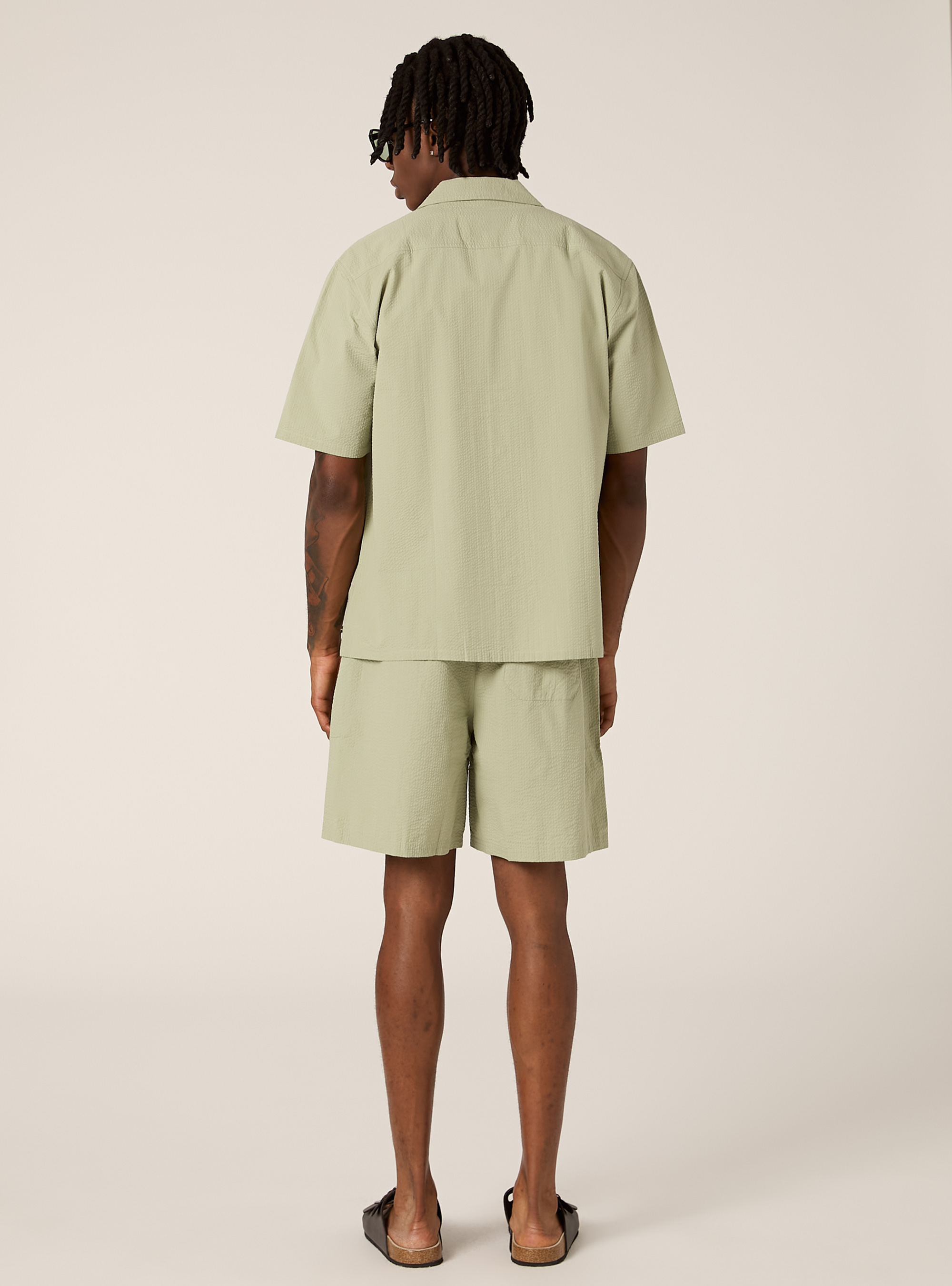 Seersucker-Hemd, SG3 SAGE LIGHT