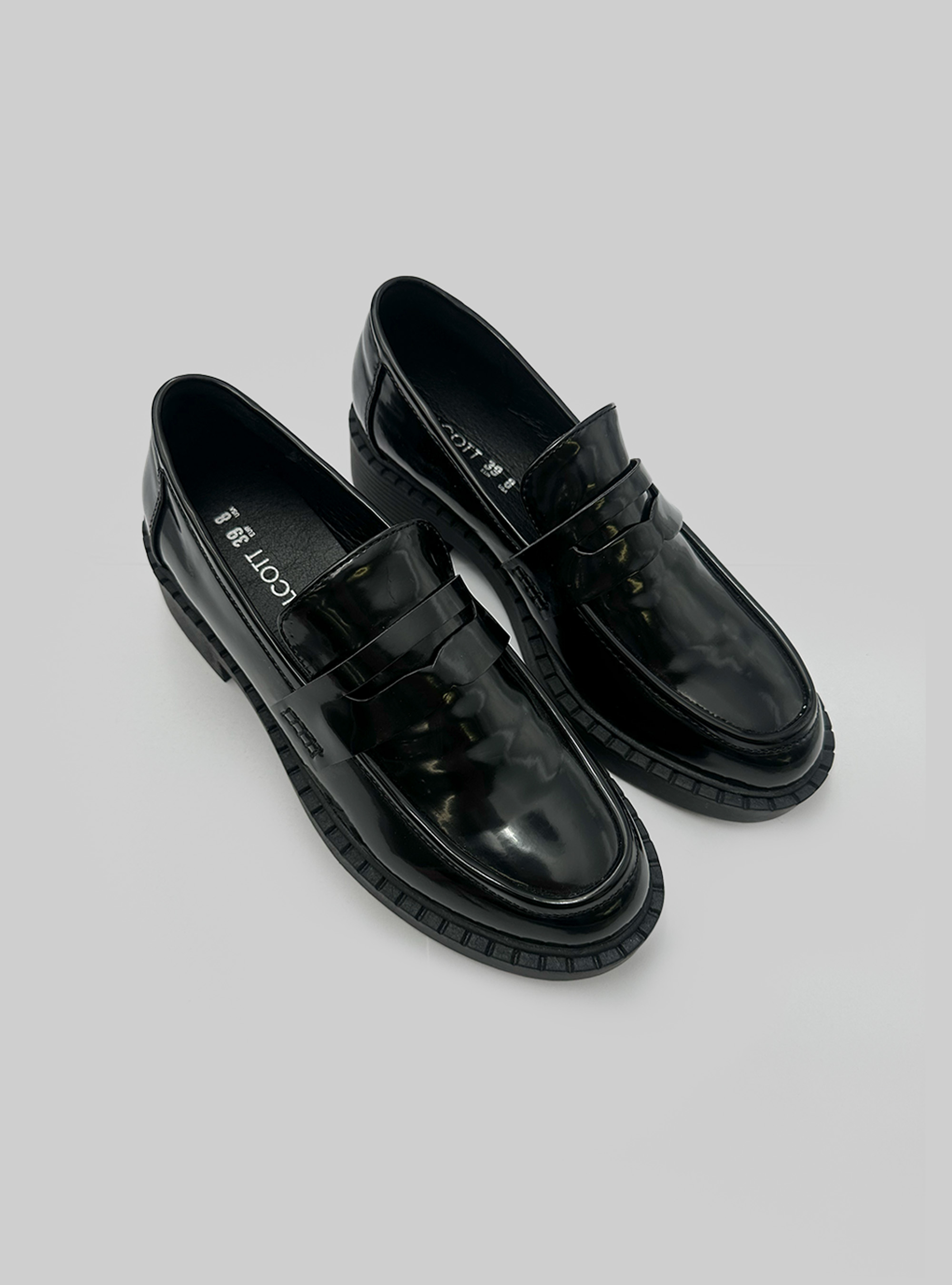 Thick-soled loafers, BK1 BLACK