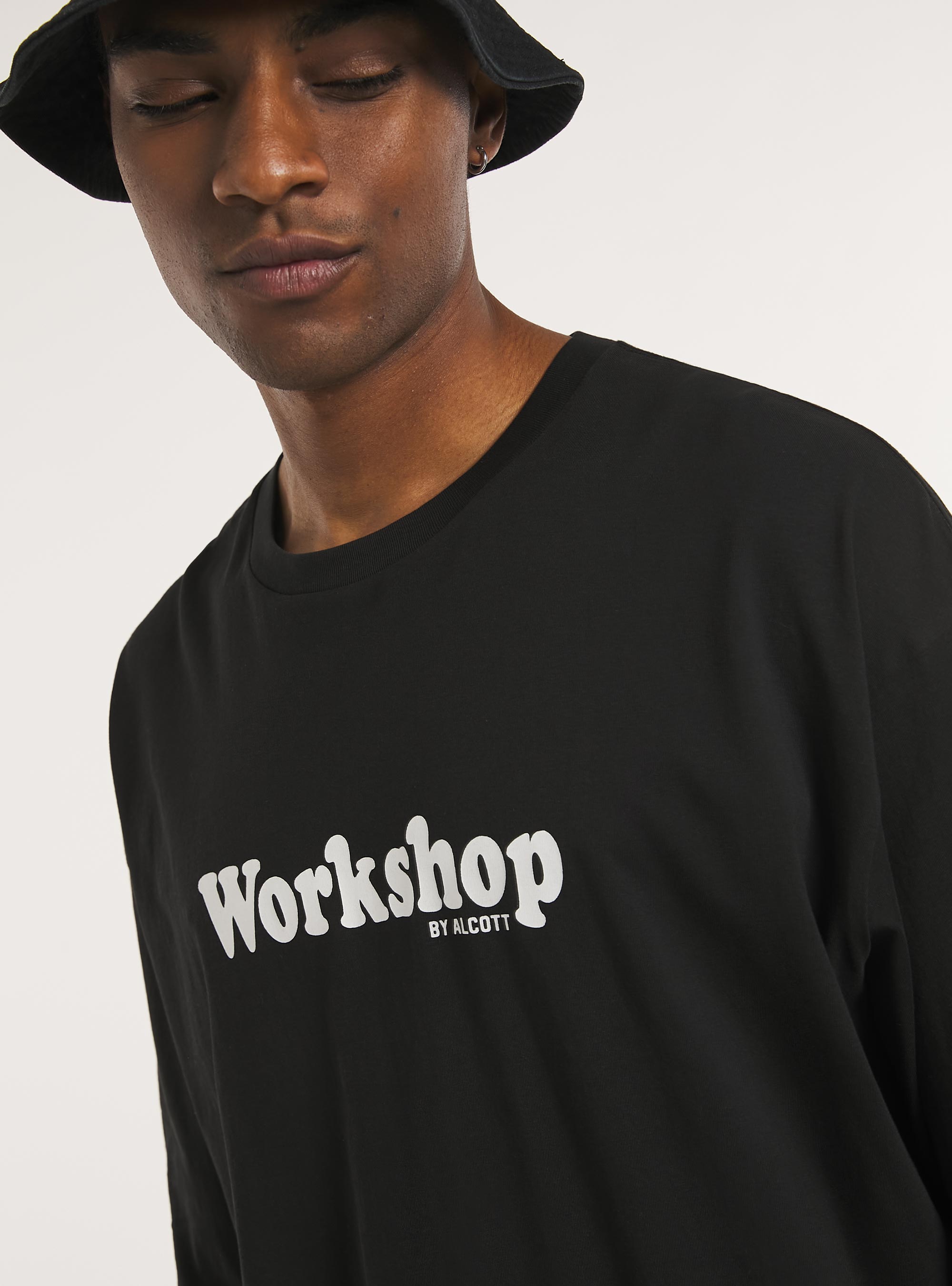 Camiseta oversize con logotipo, BK1 BLACK