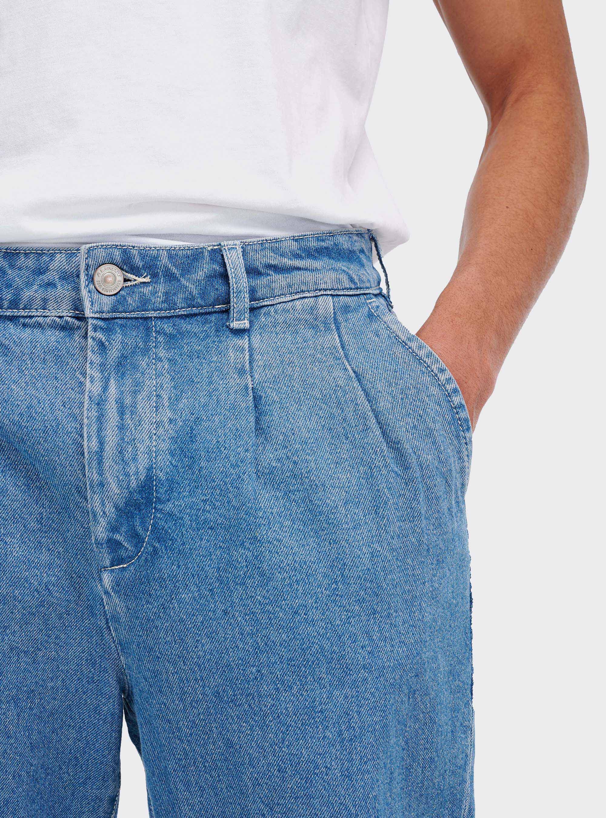 Jean chino carotte avec pinces, C272 BLUE