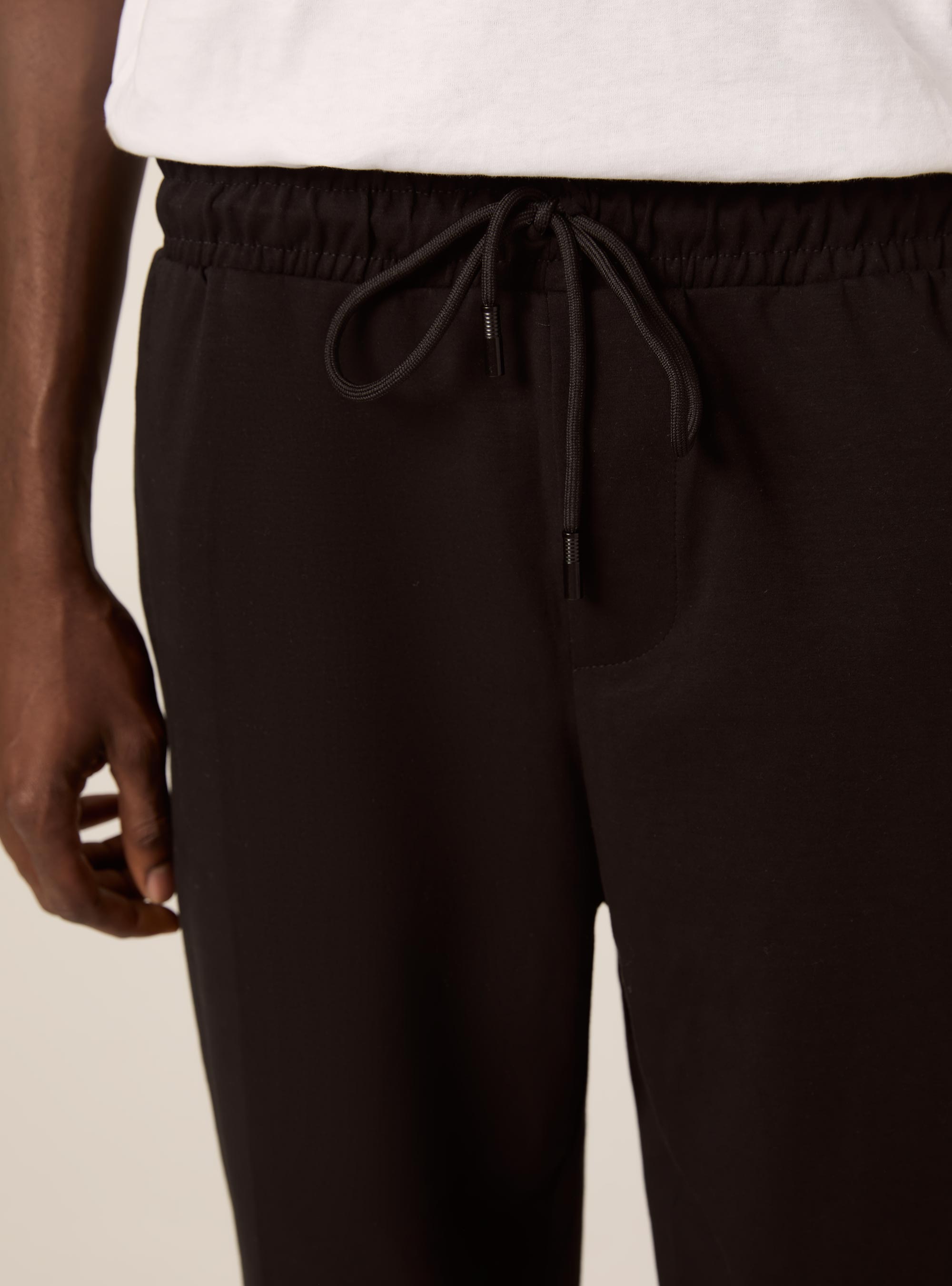 Neoprene carrot fit joggers, BK1 BLACK