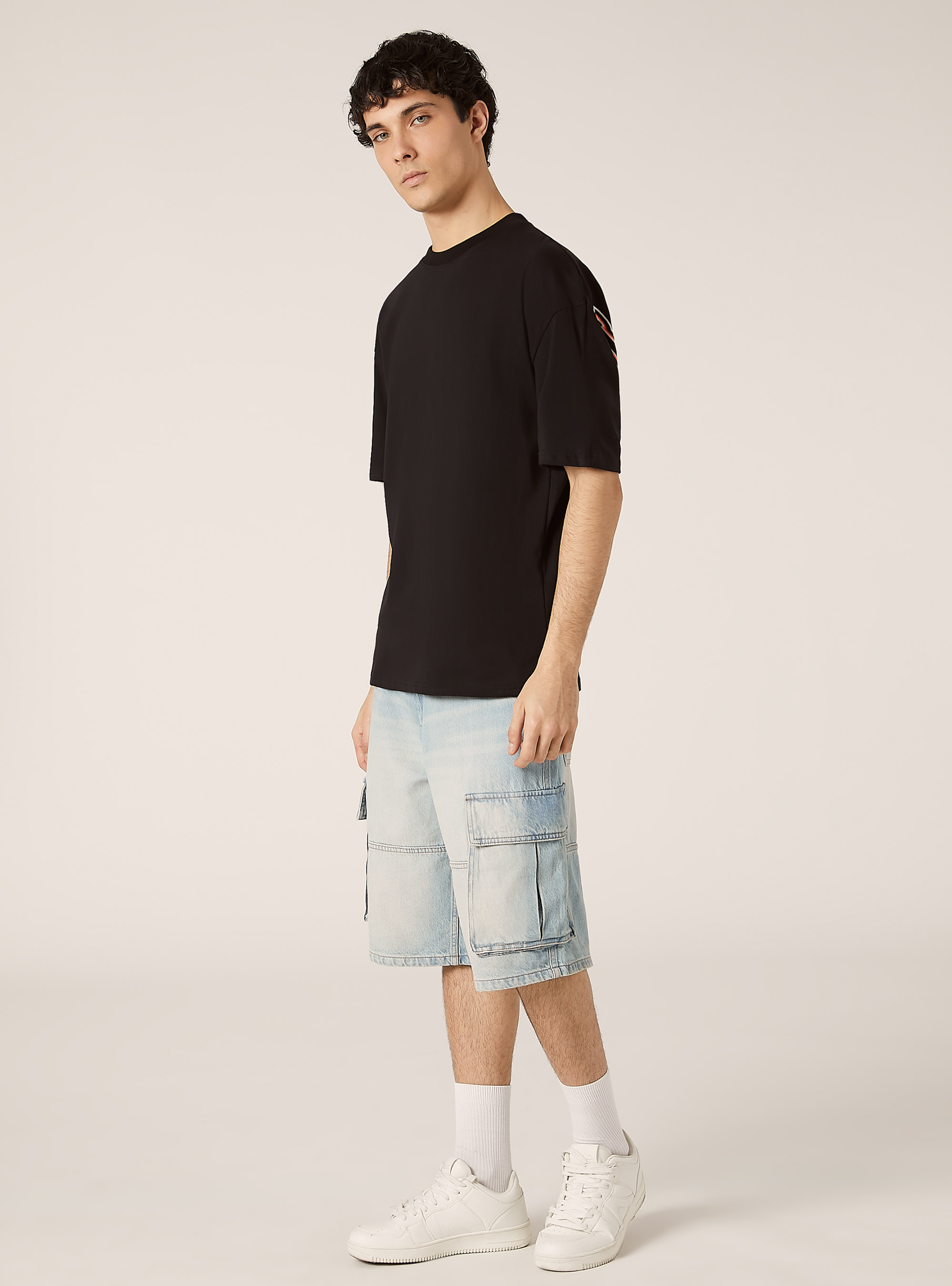 Boxy fit T-shirt with POP STATEMENT print, BK1 BLACK