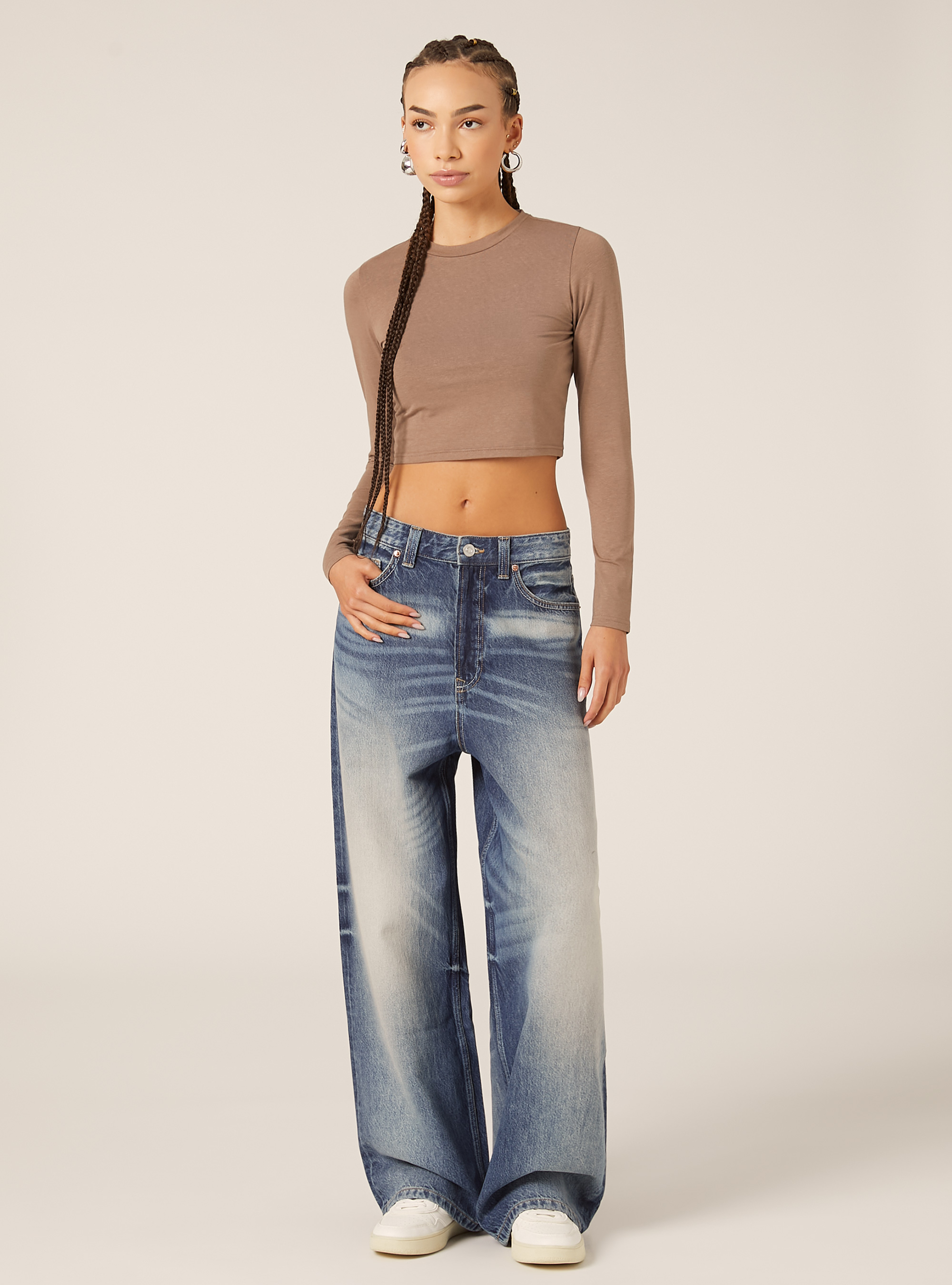 Super baggy fit jeans, D004 MEDIUM LIGHT BLUE