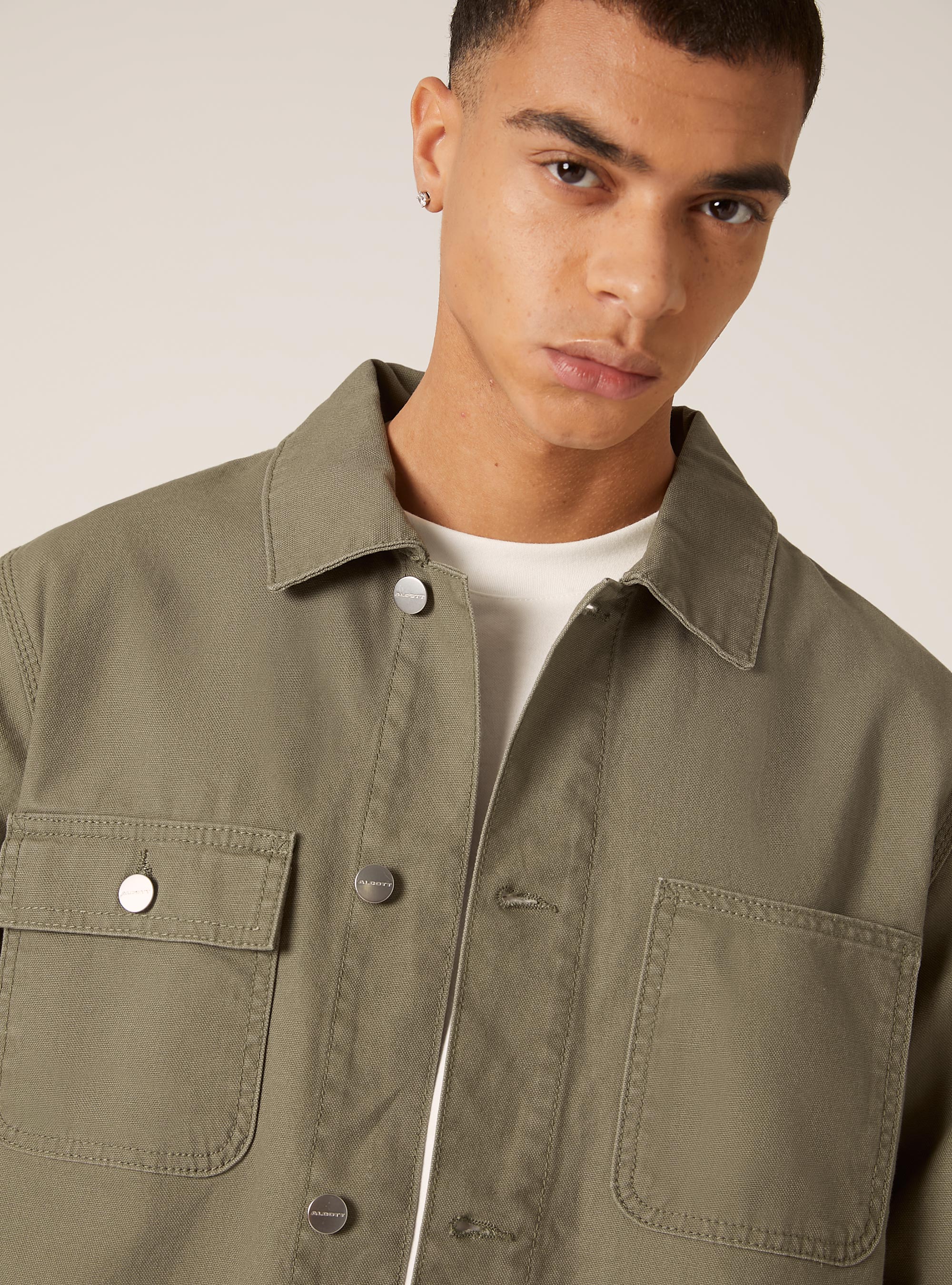 Canvas jacket with pockets, KY2 KAKY MEDIUM