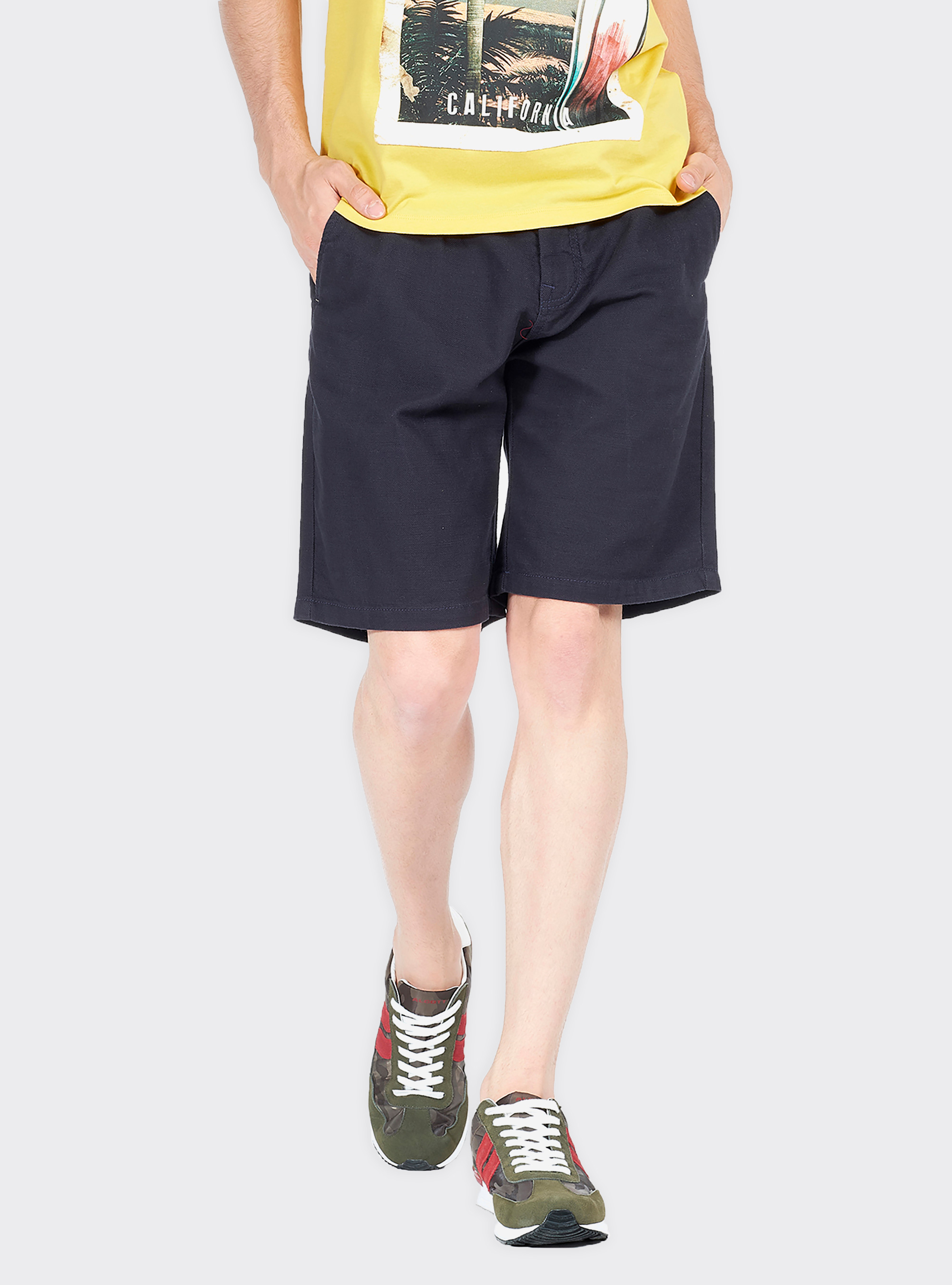 Bermuda shorts in canvas, BLUE NAVY