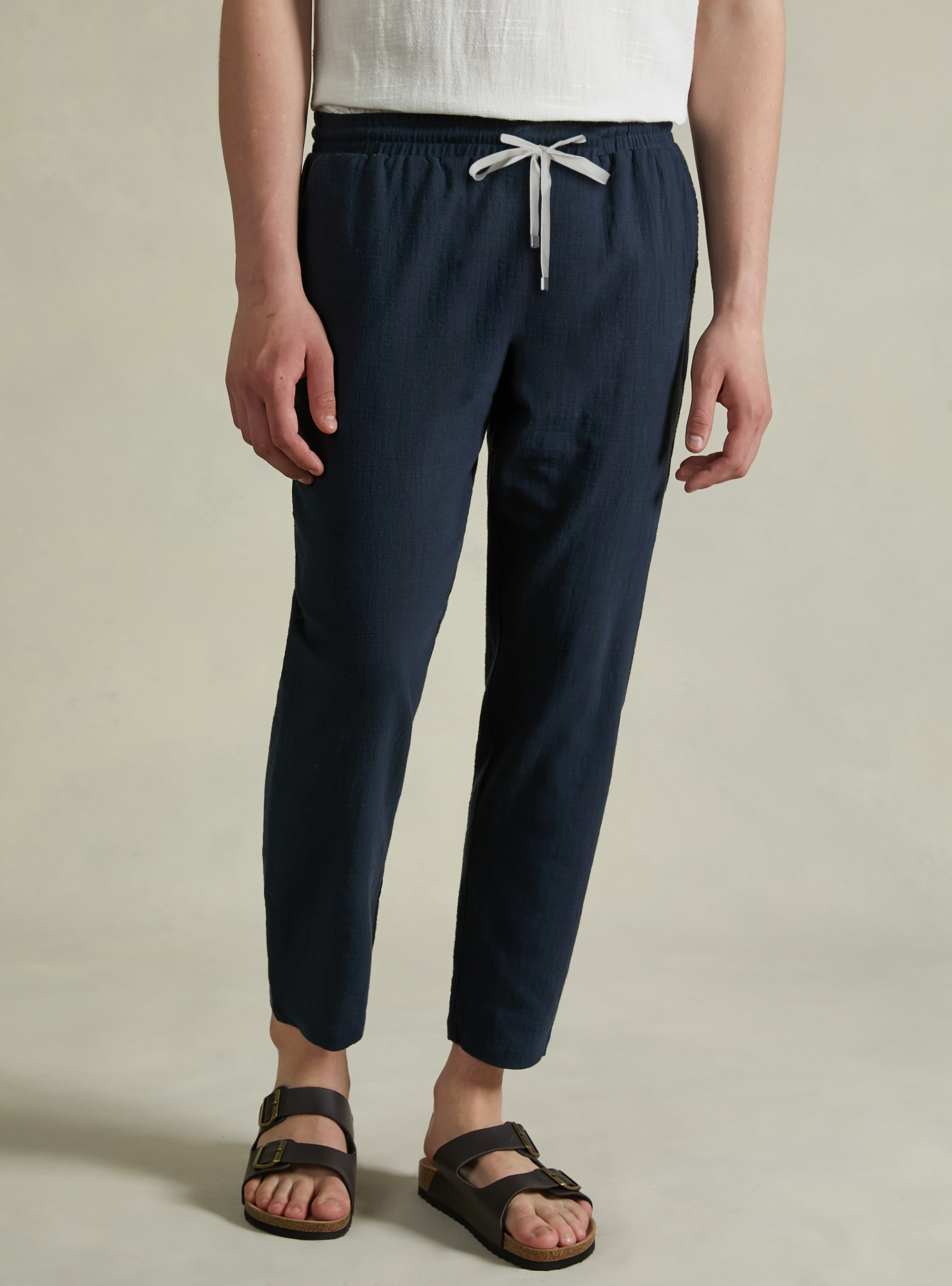 Baumwollhose mit Kordelzug in der Taille, NA2 NAVY MEDIUM