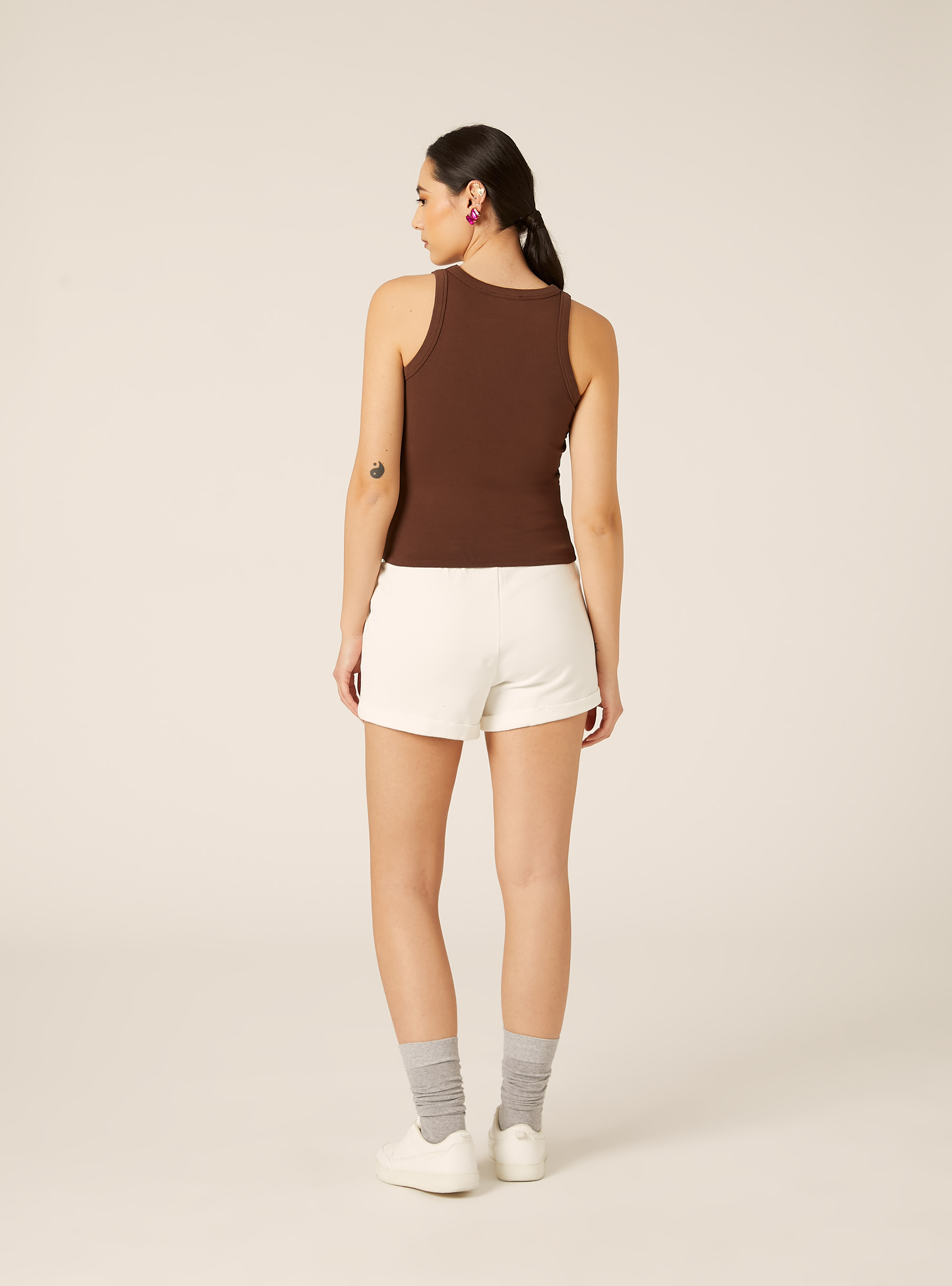 Canotta basica scollo nuotatore, BR2 BROWN MEDIUM