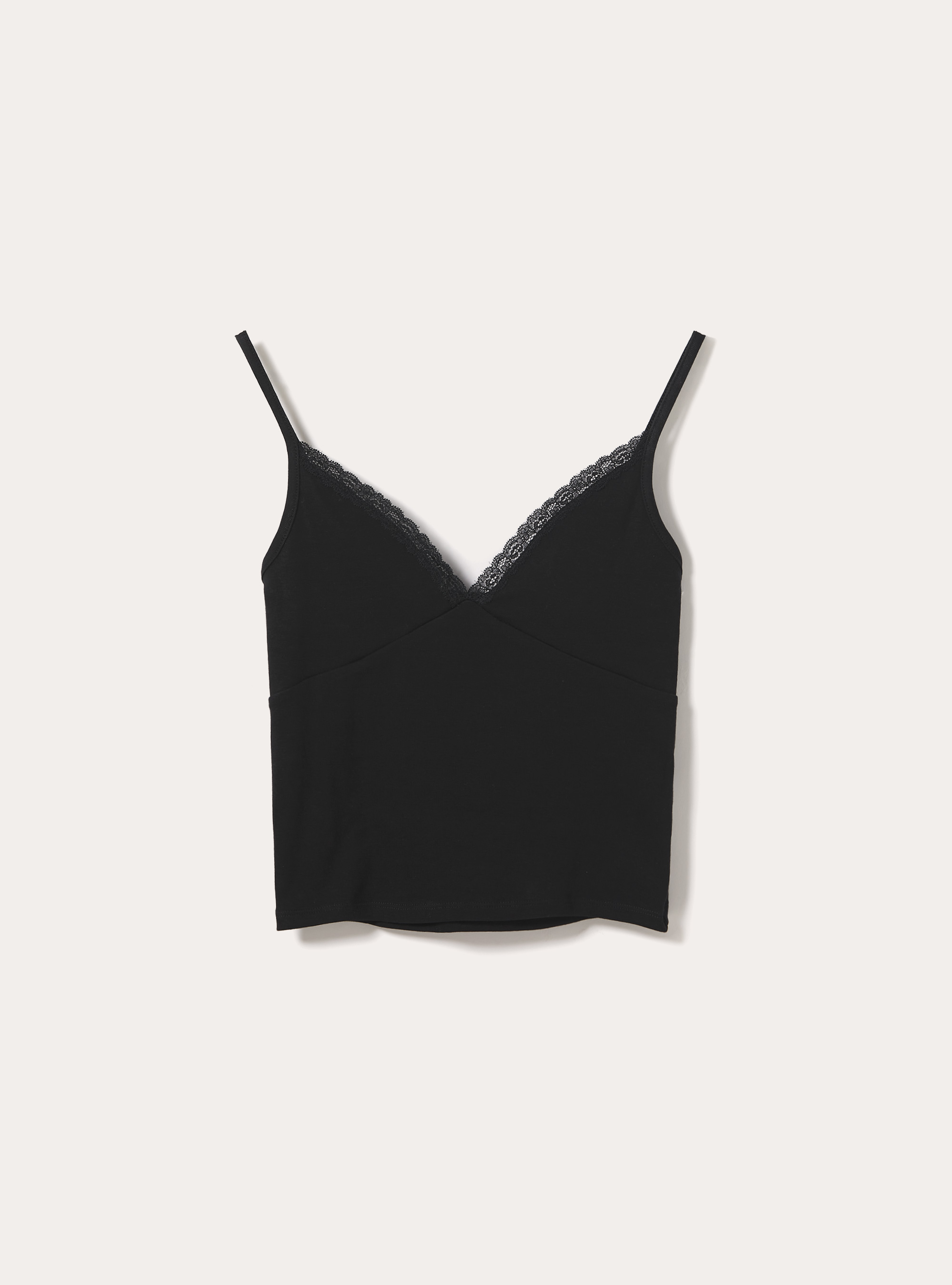 Bralette Top with Lace Detail, BK1 BLACK