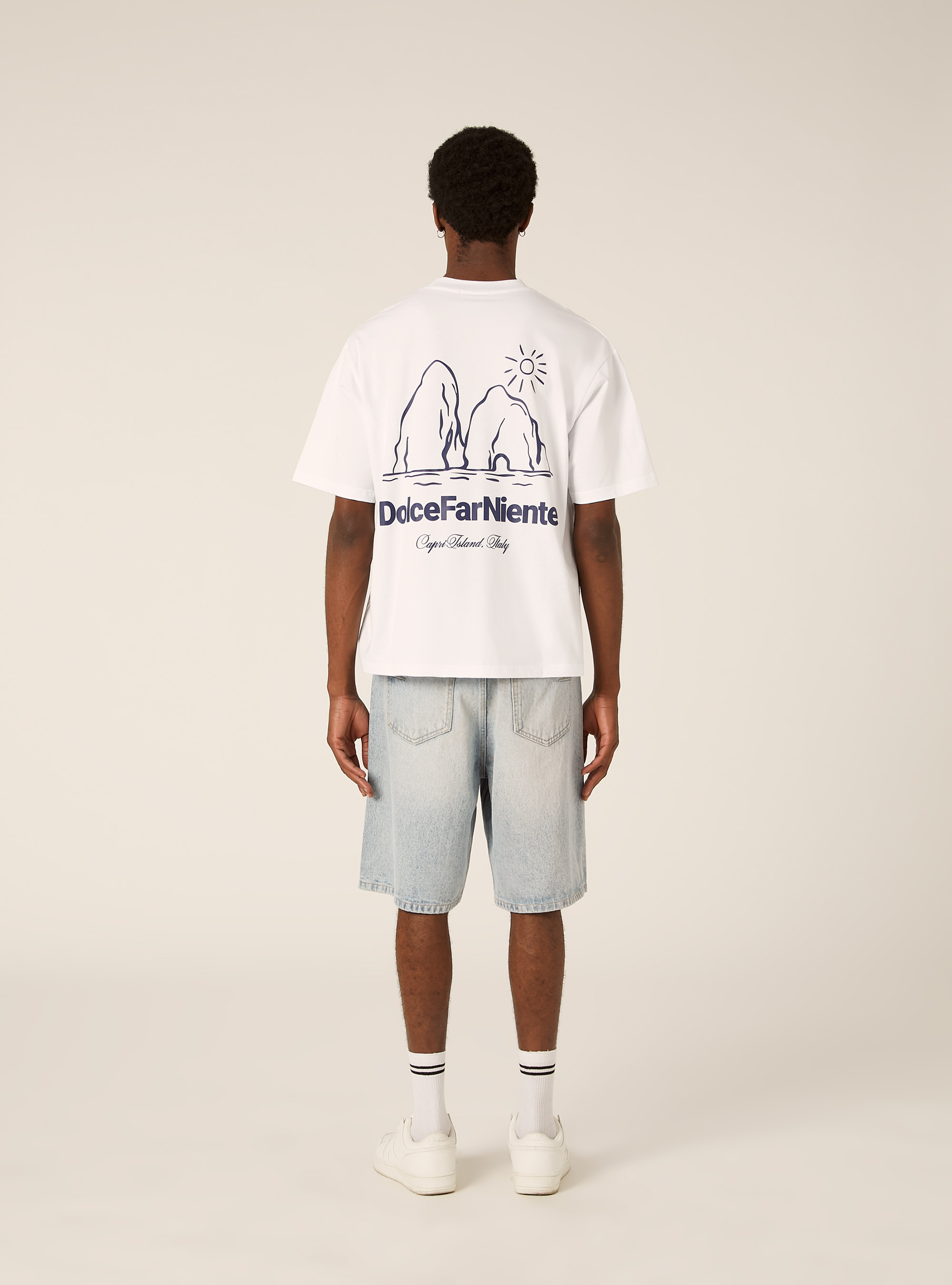 T-shirt  stampa capri, WH3 WHITE