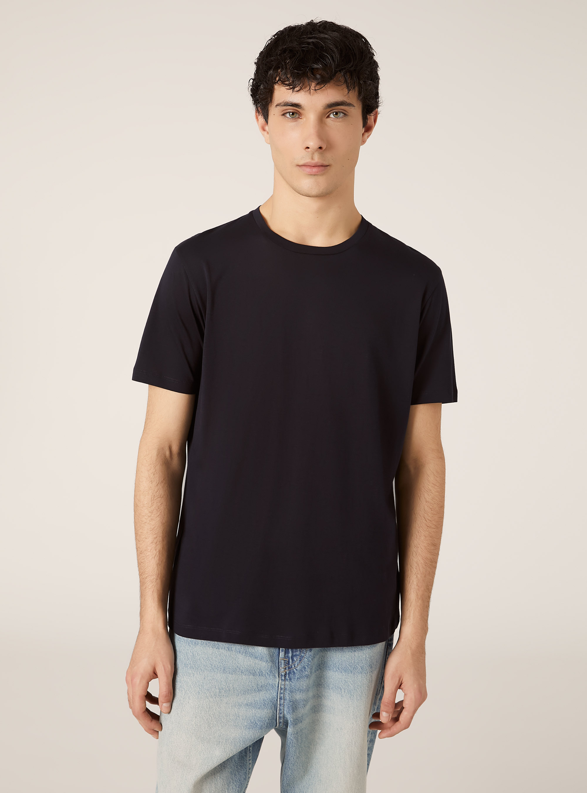 T-shirt en coton Pima sup&eacute;rieur, NA1 NAVY DARK