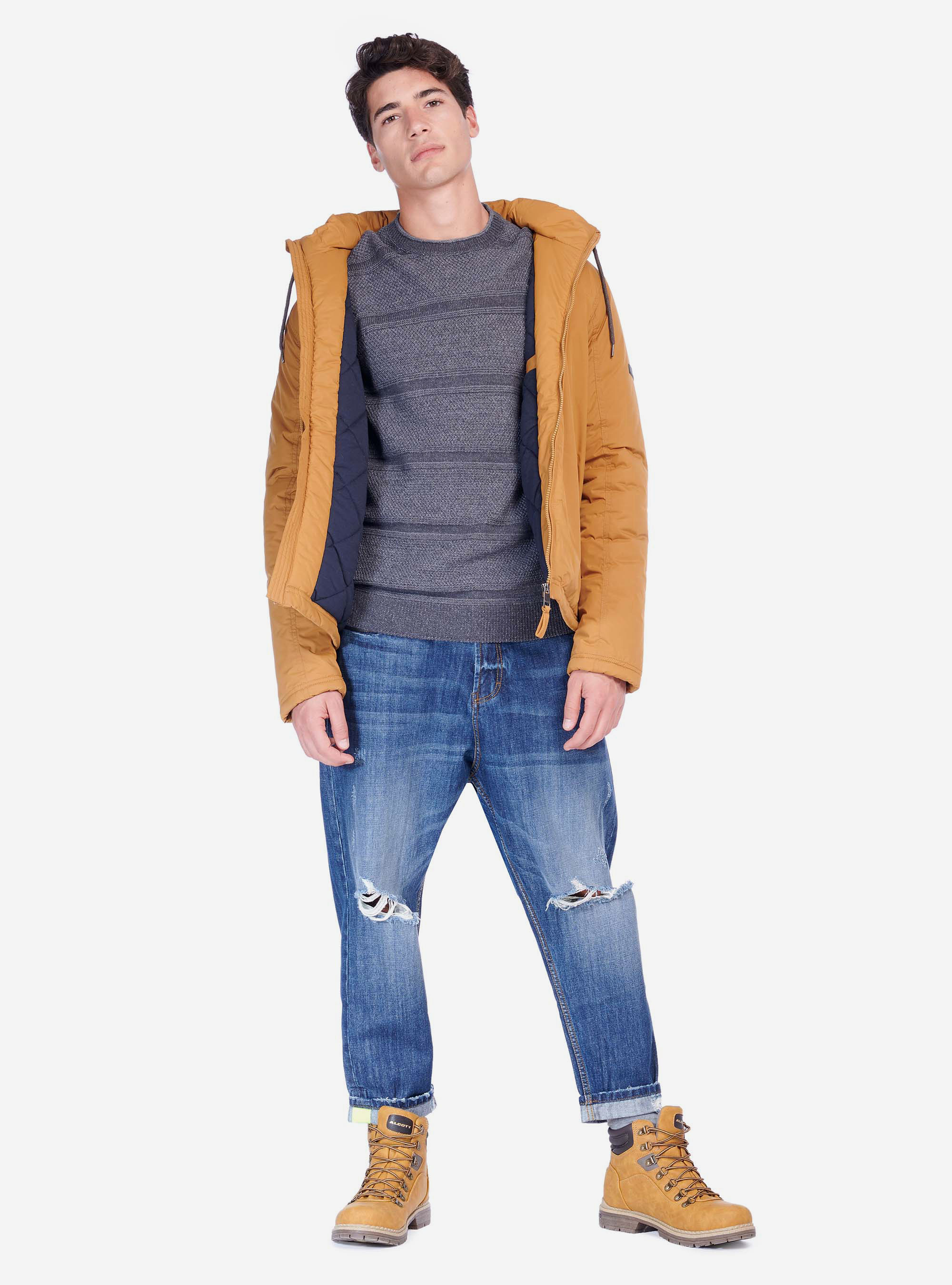 TEXTURE  PULLOVER, GREY MELANGE