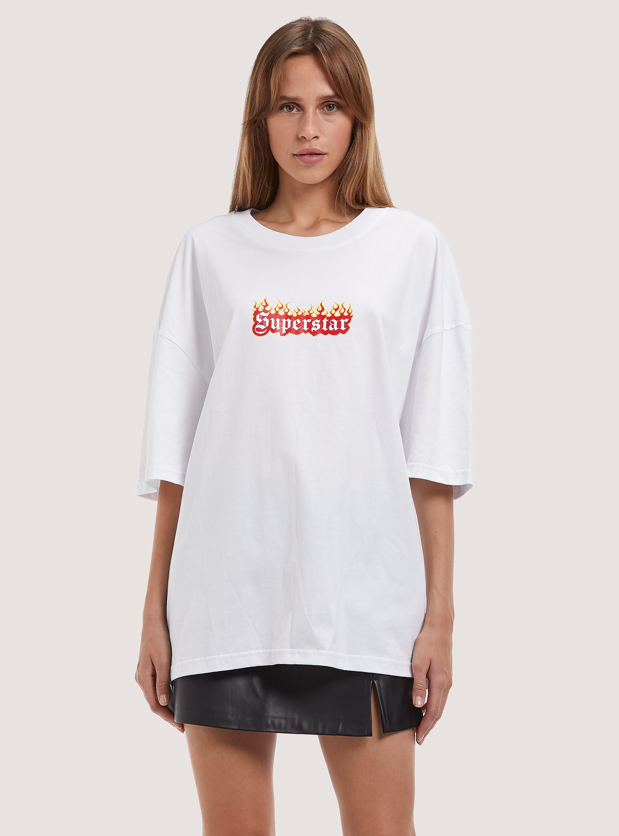T-shirt with Flames Collection print, WH2 WHITE