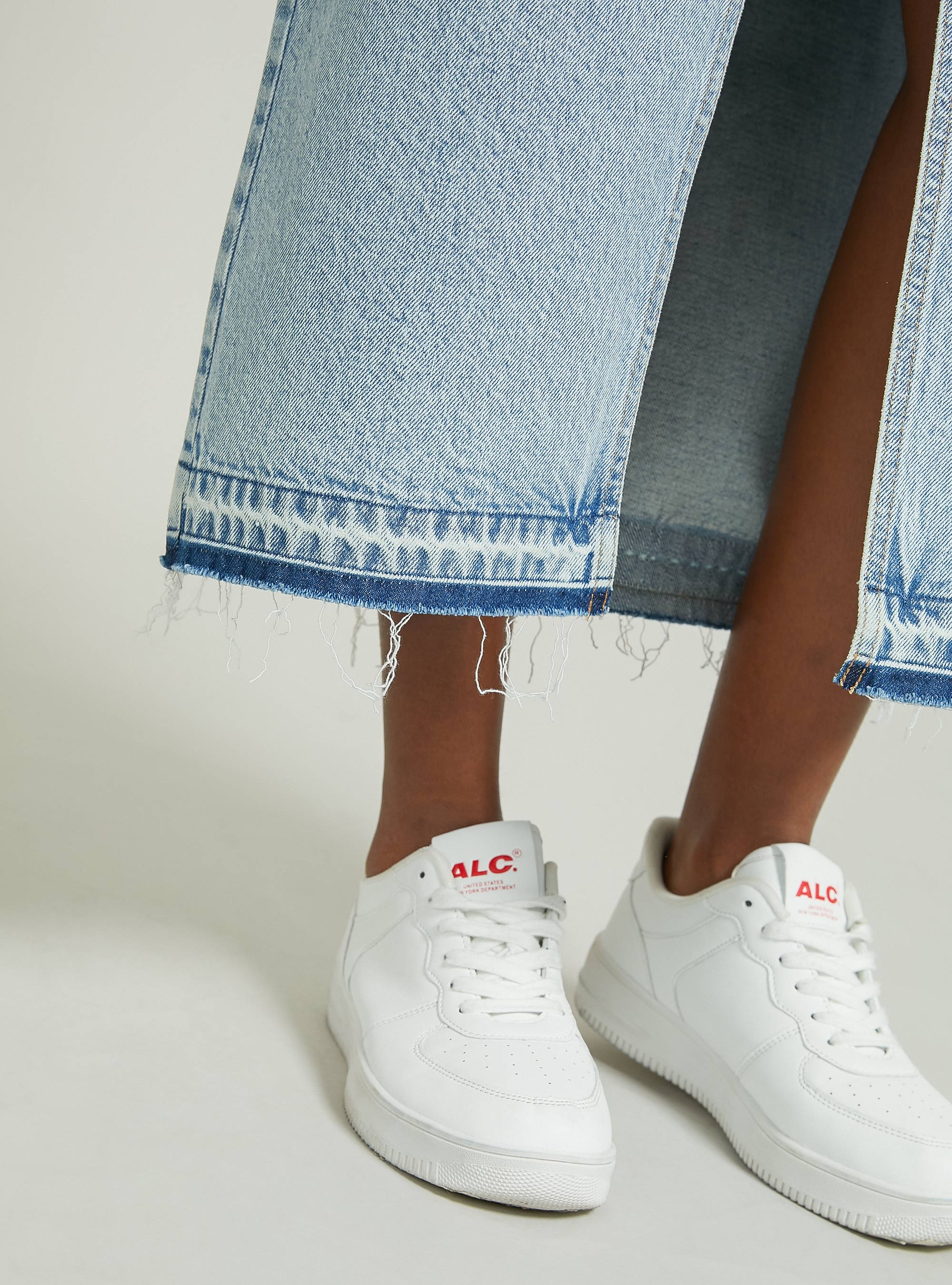 Denim long skirt, D006 AZURE