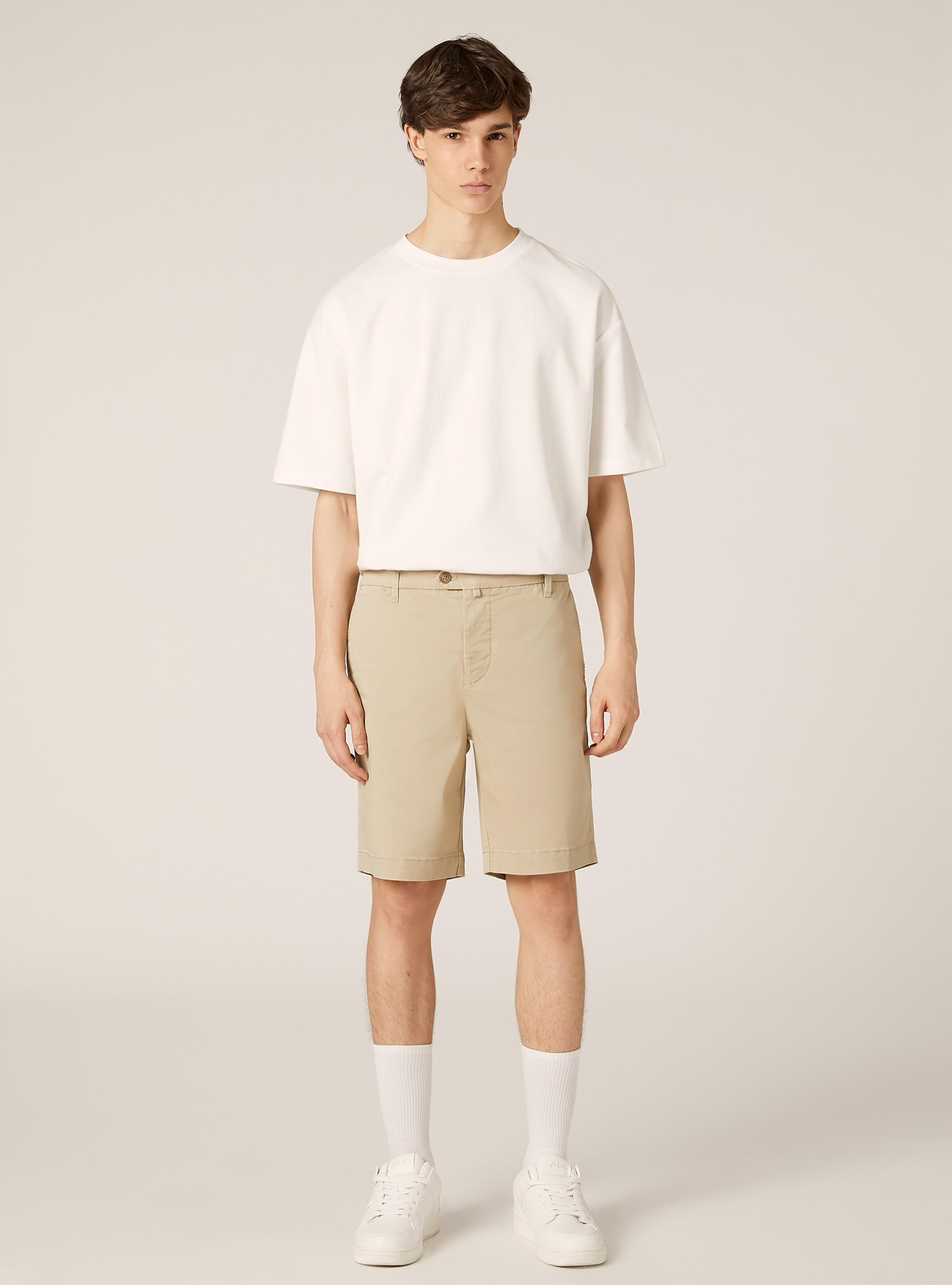 Stretch-Bermudashorts aus Baumwollk&ouml;per, TB2 TOBACCO MEDIUM