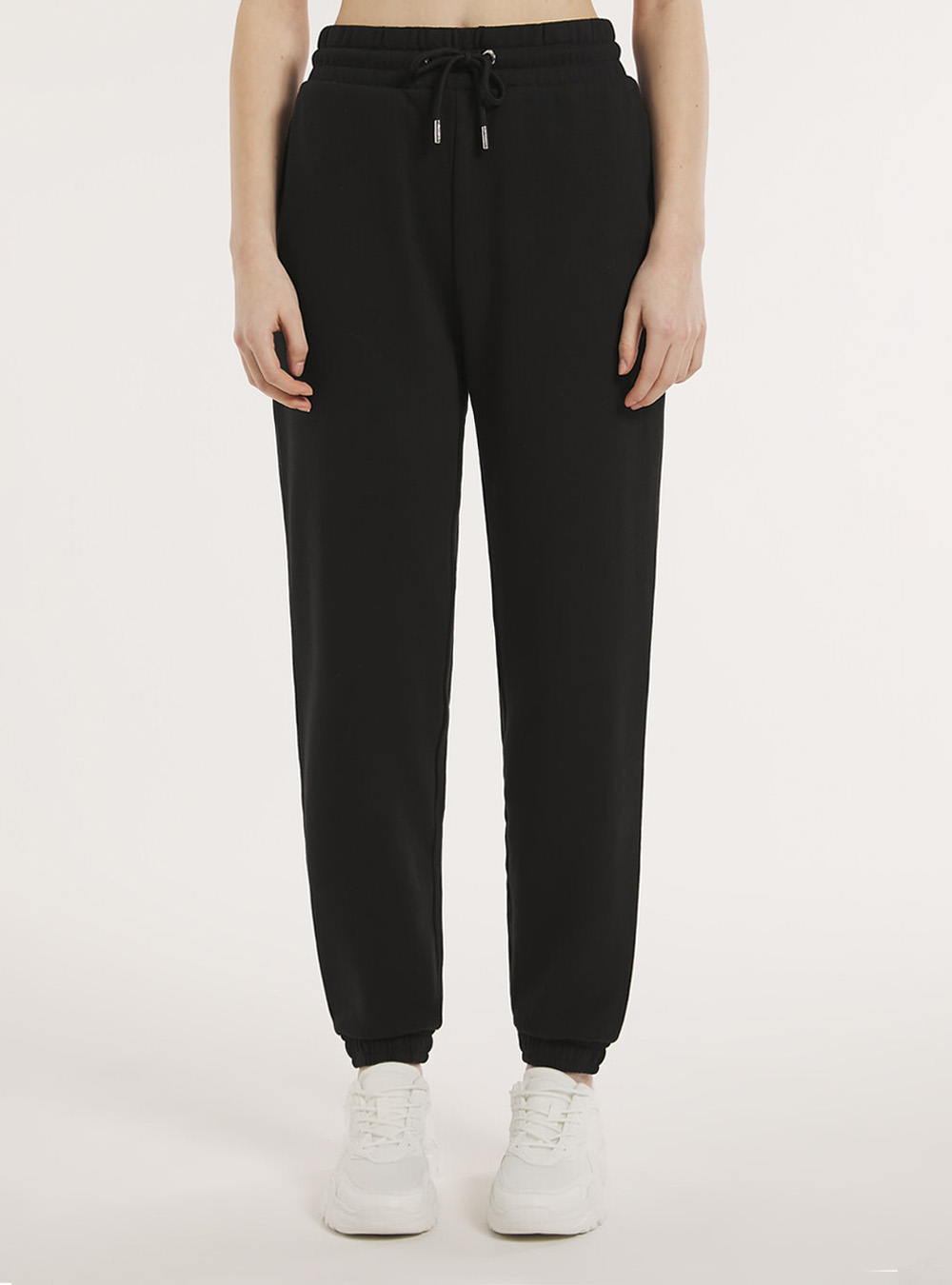 Pantalon jogger en peluche, BK1 BLACK