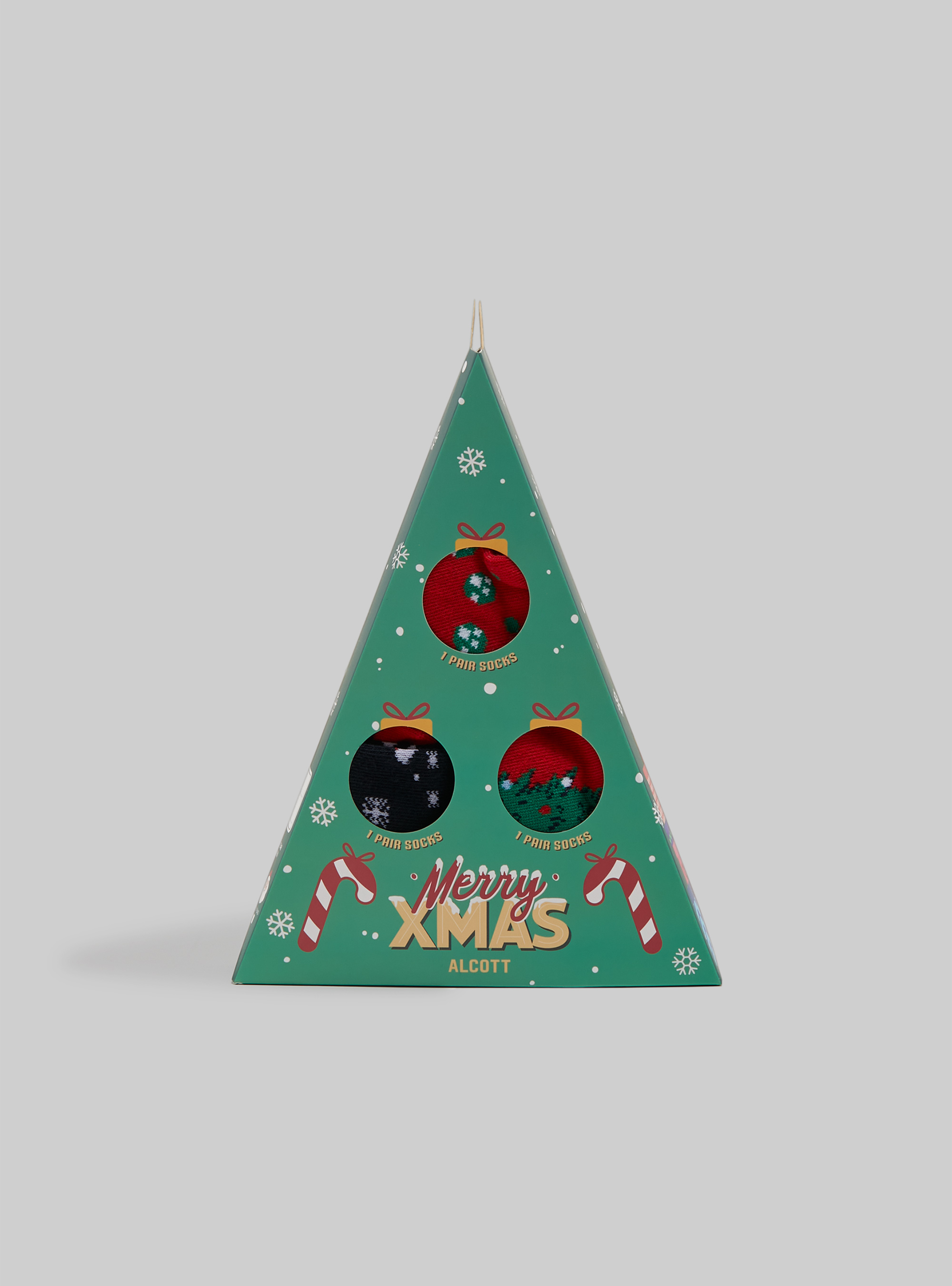 Christmas Box set of 3 pairs of socks, XMAS