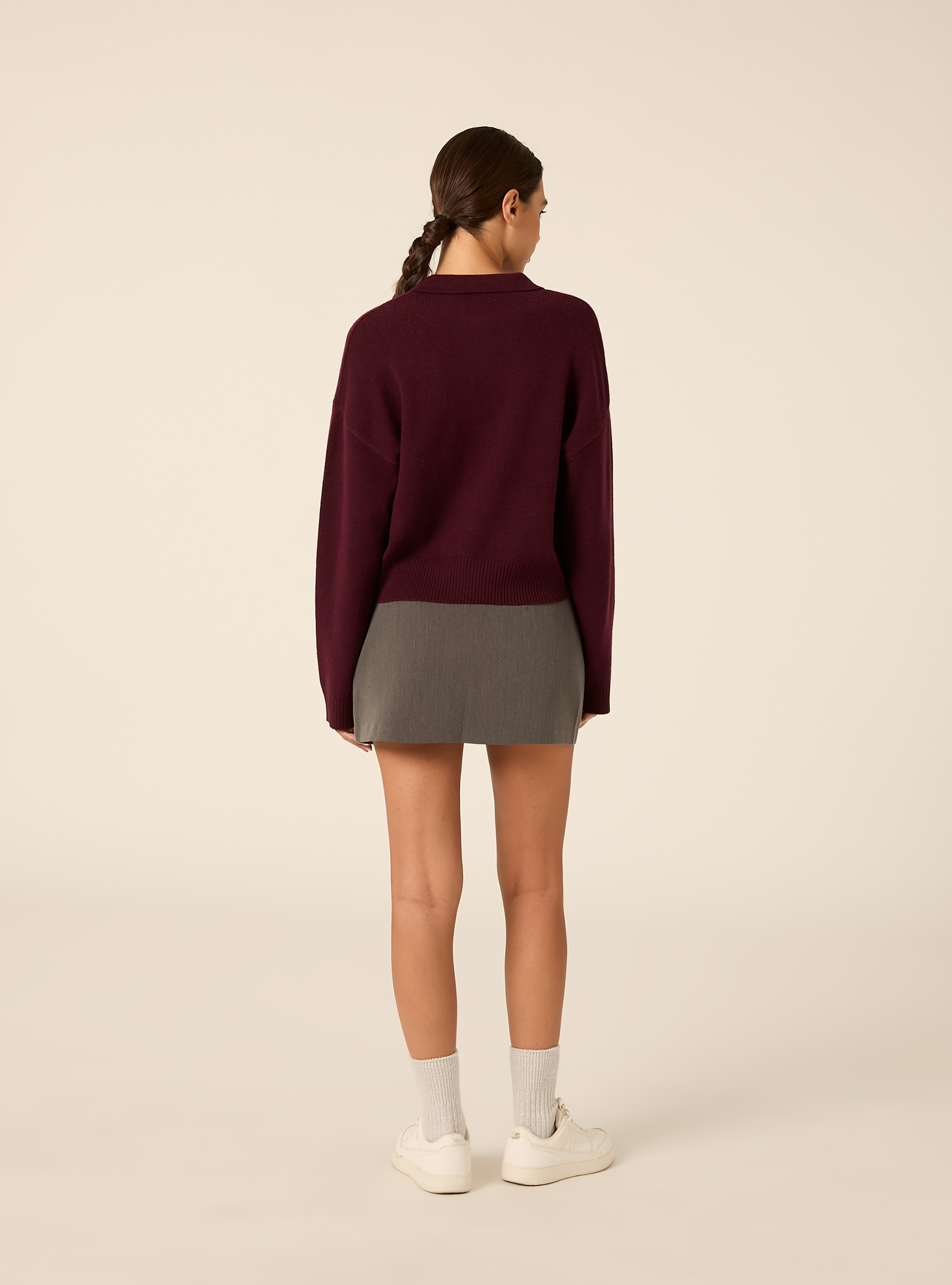 Maglia con collo a polo, BO1 BORDEAUX DARK