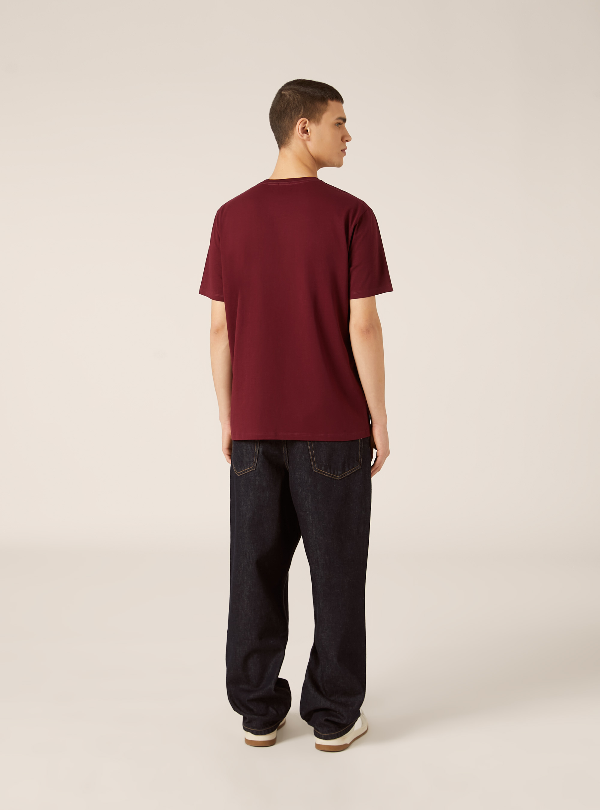 Maglietta girocollo basica, BO1 BORDEAUX DARK