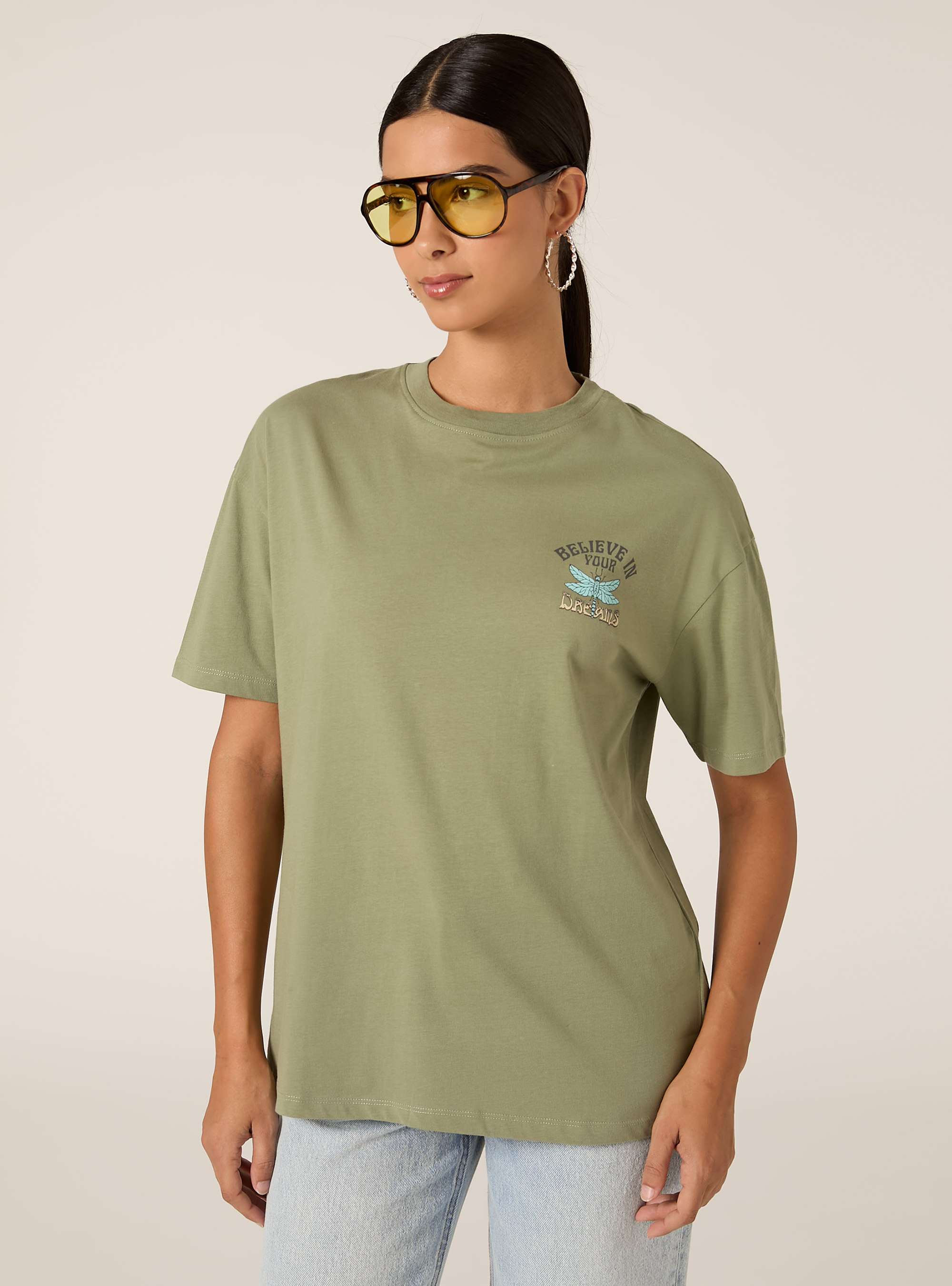 Camiseta de algod&oacute;n con estampado, KY2 KAKY MEDIUM